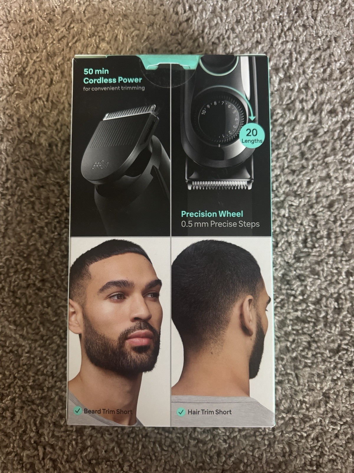 BRAND NEW- Braun 3-in-1 Men’s Beard & Hair Trimmer, Cordless USB, 0.5mm, Black