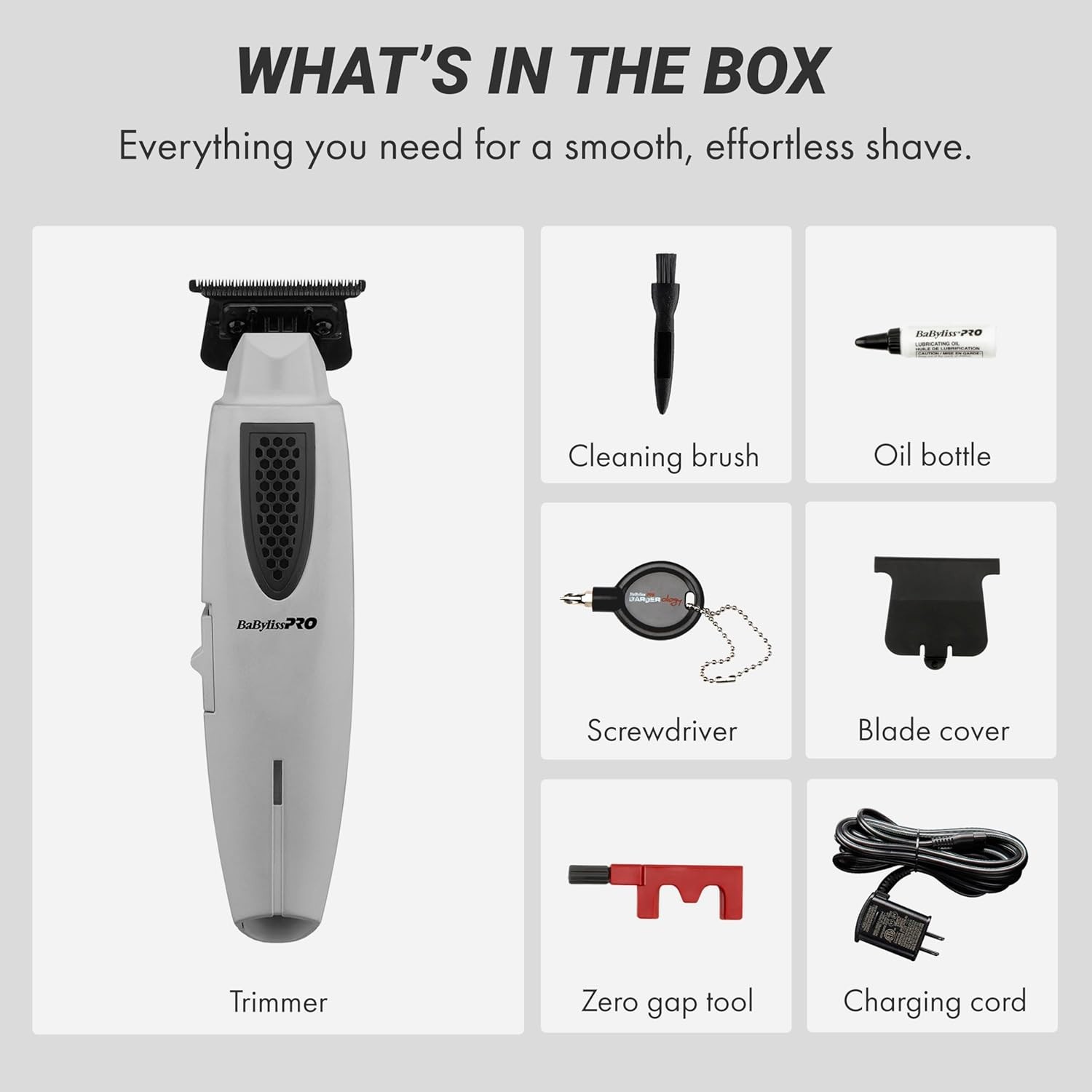 BaByliss PRO LithiumFX+ Cord/Cordless Ergonomic Clipper & Trimmer Combo Set Gray