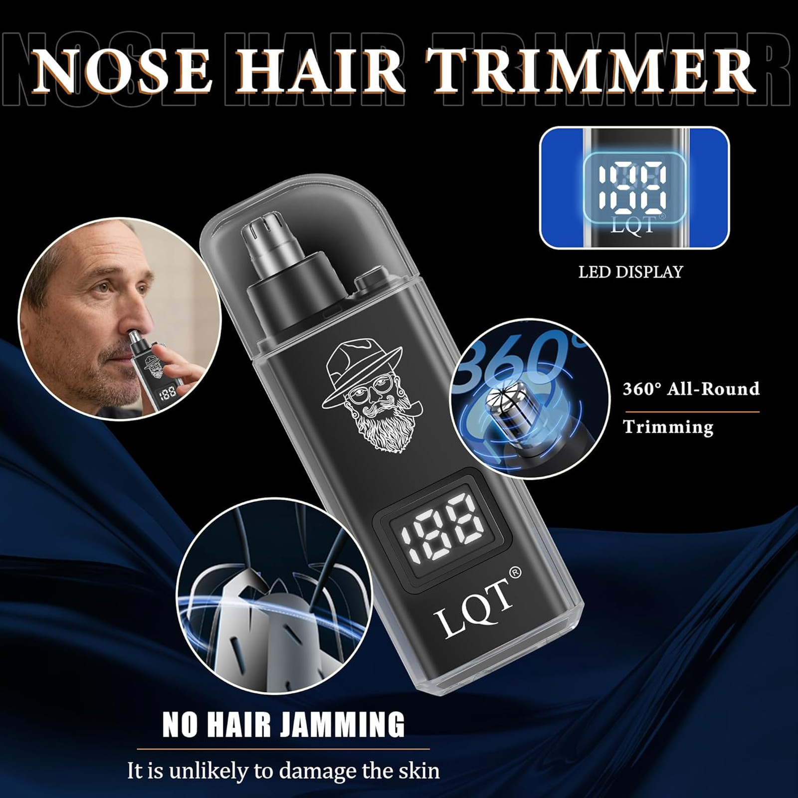 Hair Clippers for Men with LED Display, 4-Piece Cordless Grooming Kit, Hair