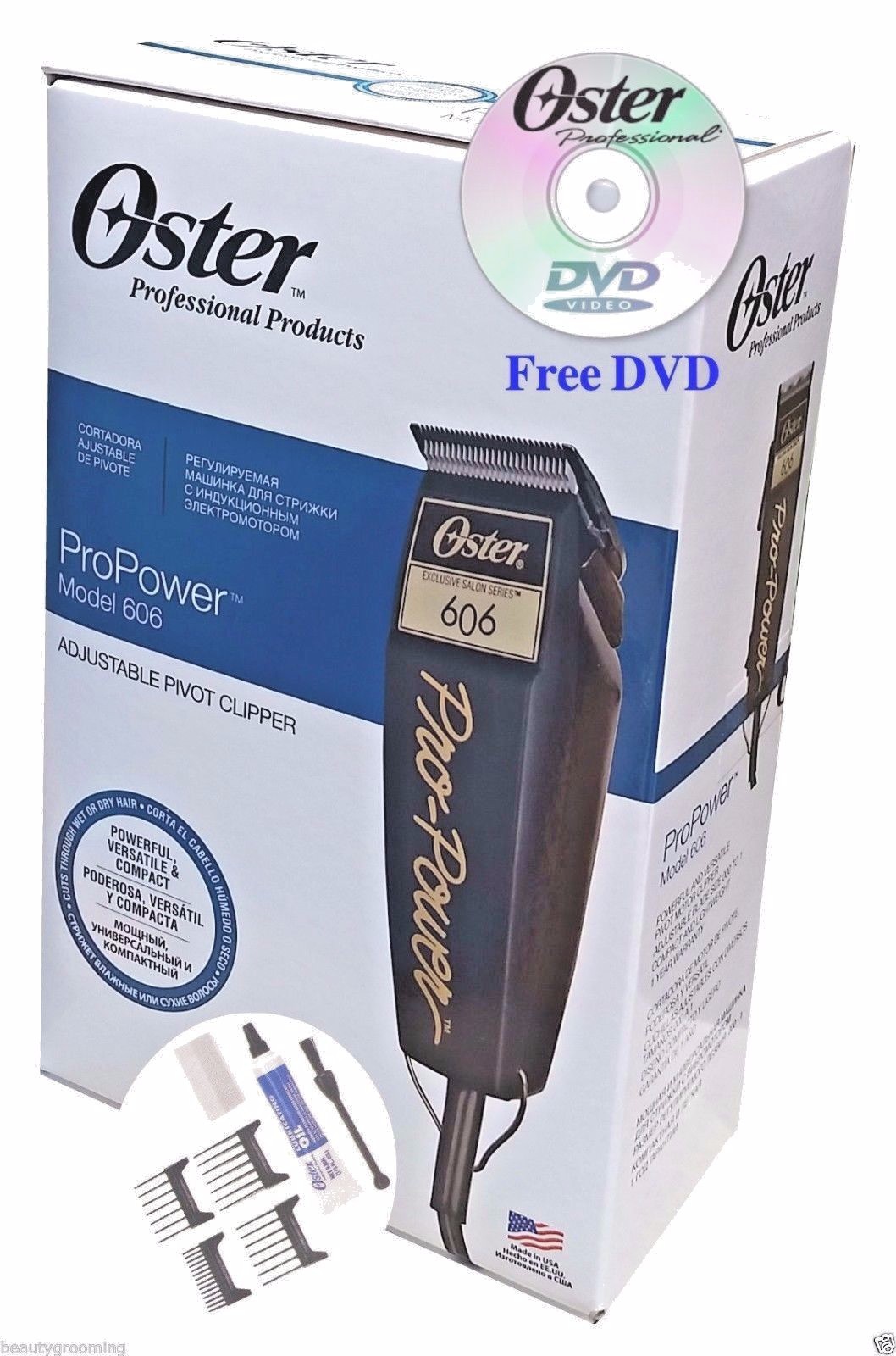 Oster 220v Pro Power 606 Pivot Clipper Adjustable Blade 76606-950 FREE DVD New