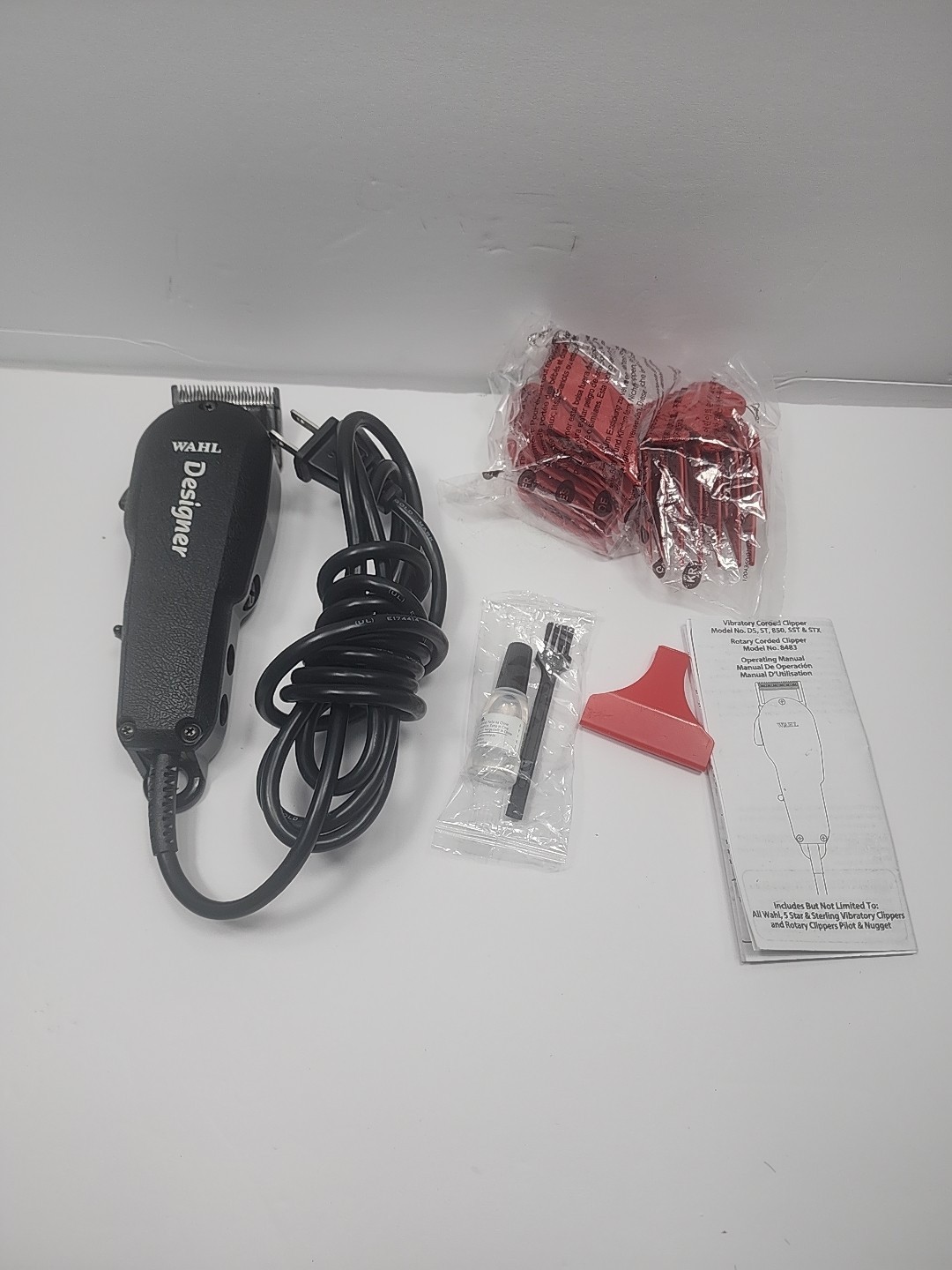 Red WAHL Model ST Professional Designer Electric Corded Clippers & Guard