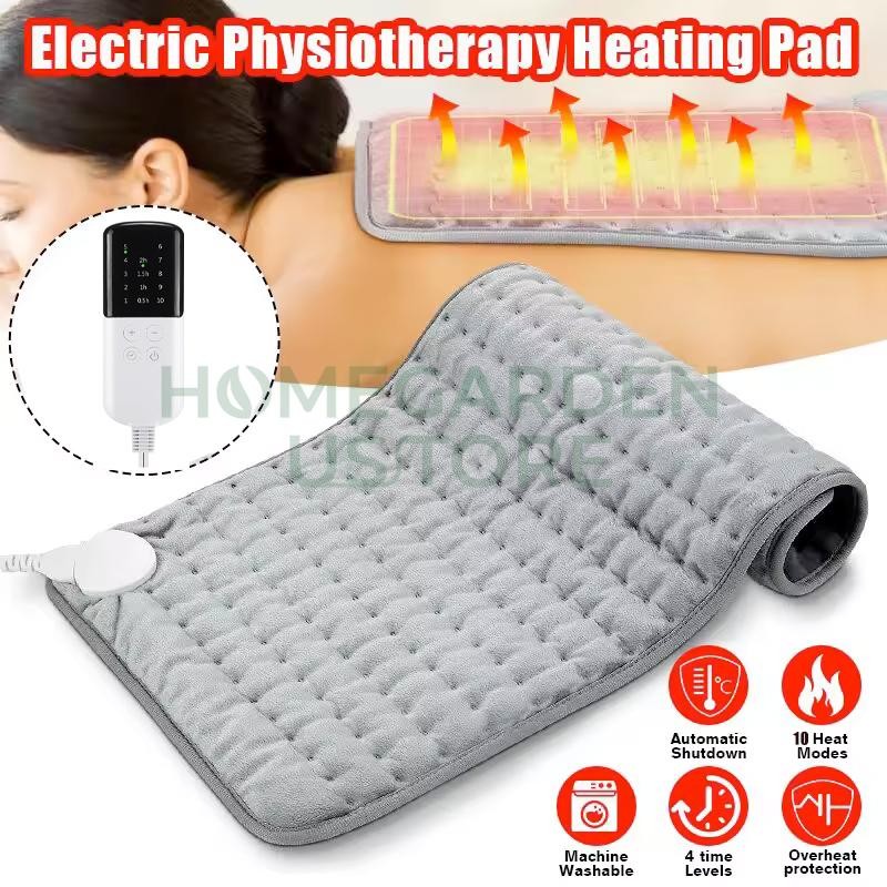 Electric Heating Pad For Back Pain & Cramps Relief 12″x24″10 Level Auto Shut Off