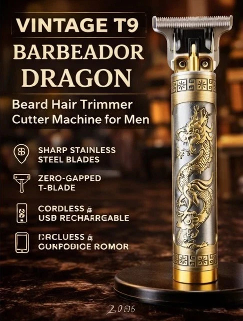 Vintage T9 Barbeador Dragon Beard Hair Trimmer Cutter Machine for Men
