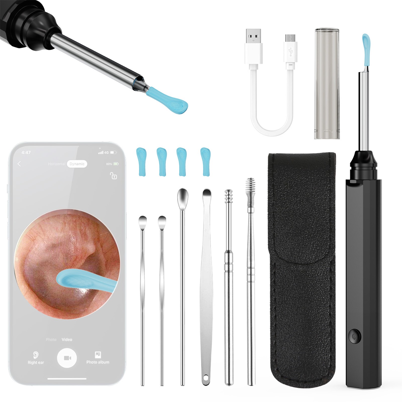 LED Lighted Ear Pick Spoon Electric Ear Pick With LED For Family Health For AP9
