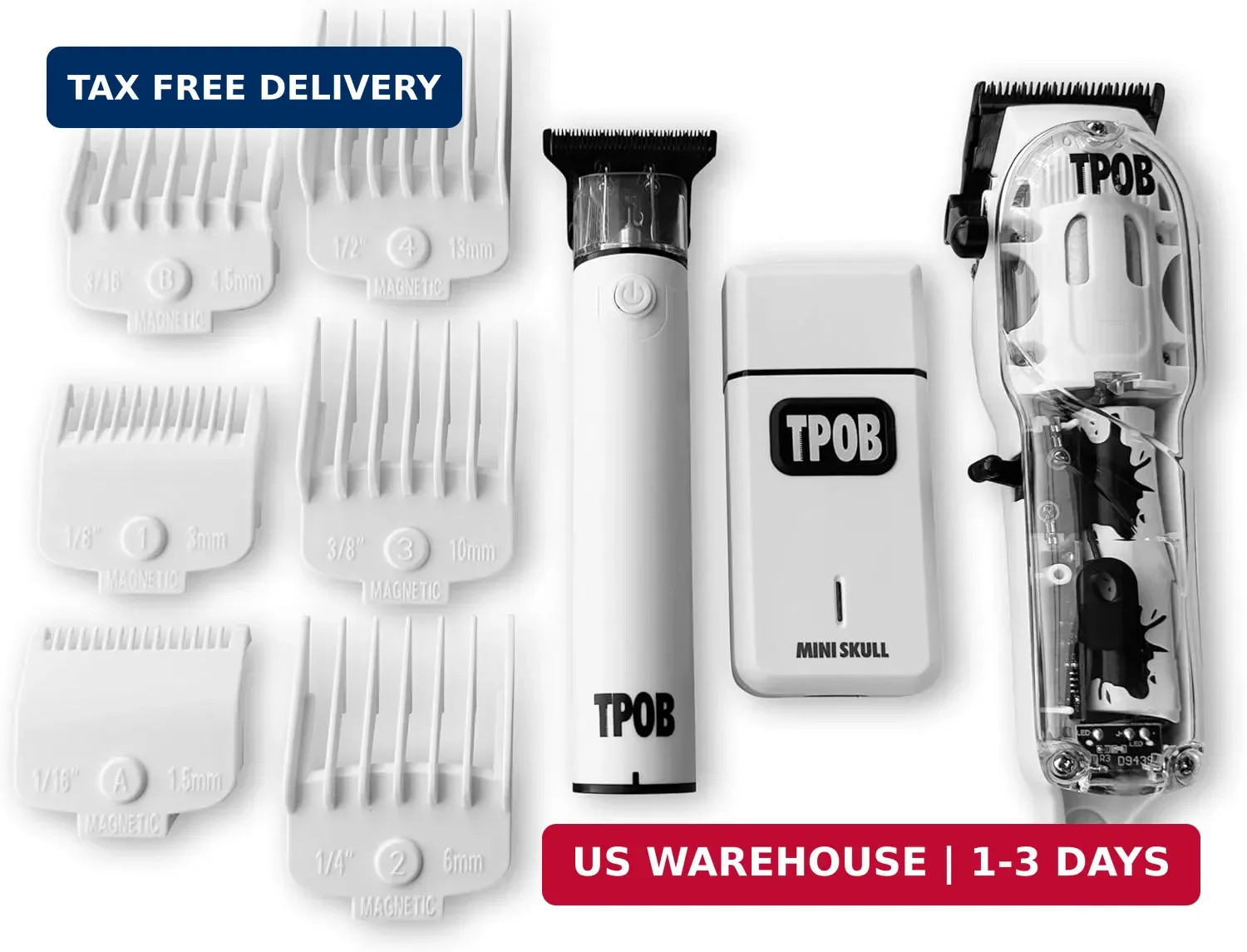 Slime 2 Barber Hair Clippers Trimmer Shaver Set for Men with Matte White Ca