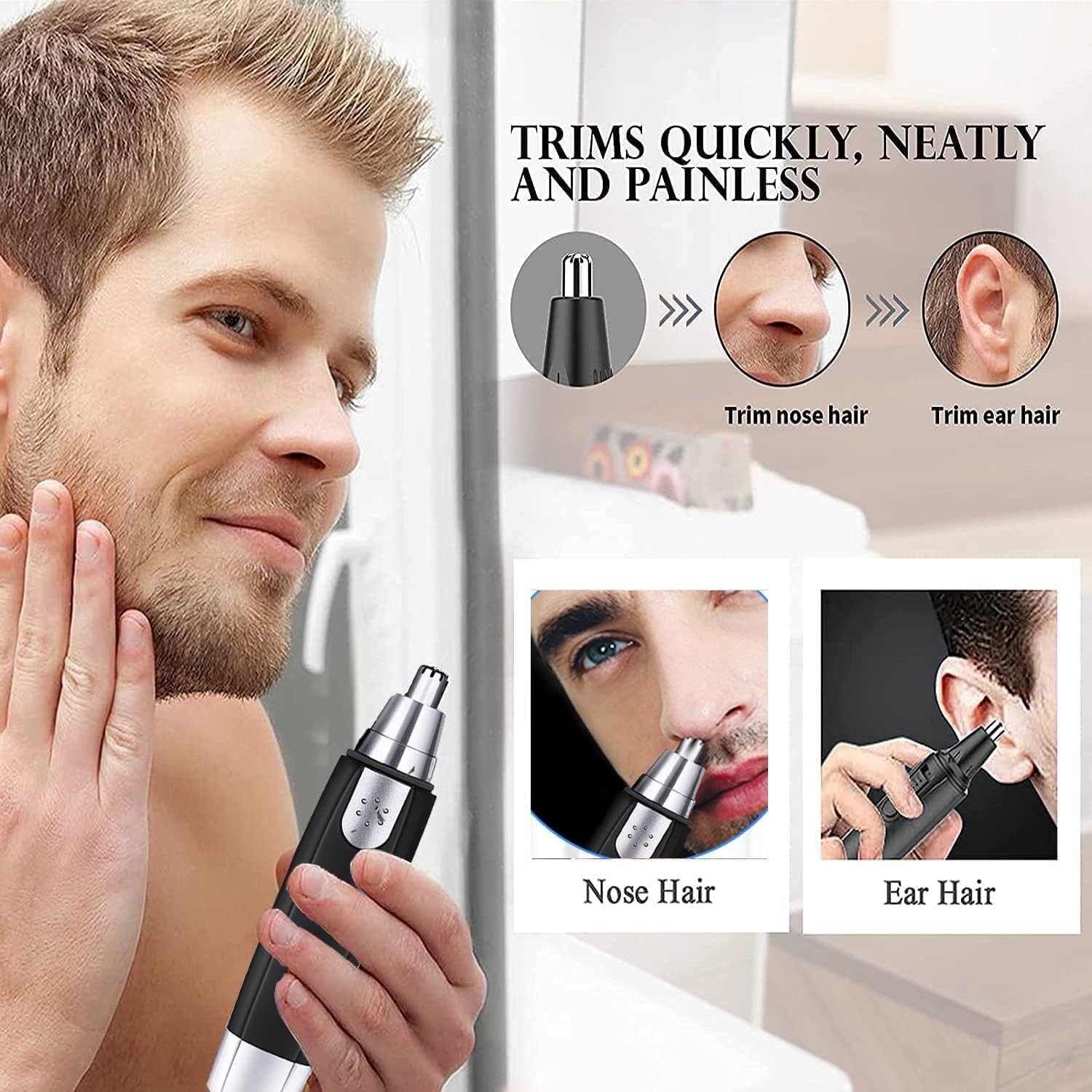 Electric Nose Hair Trimmer Shaver Ear Face Eyebrow Mustache Beard Shaver Clipper