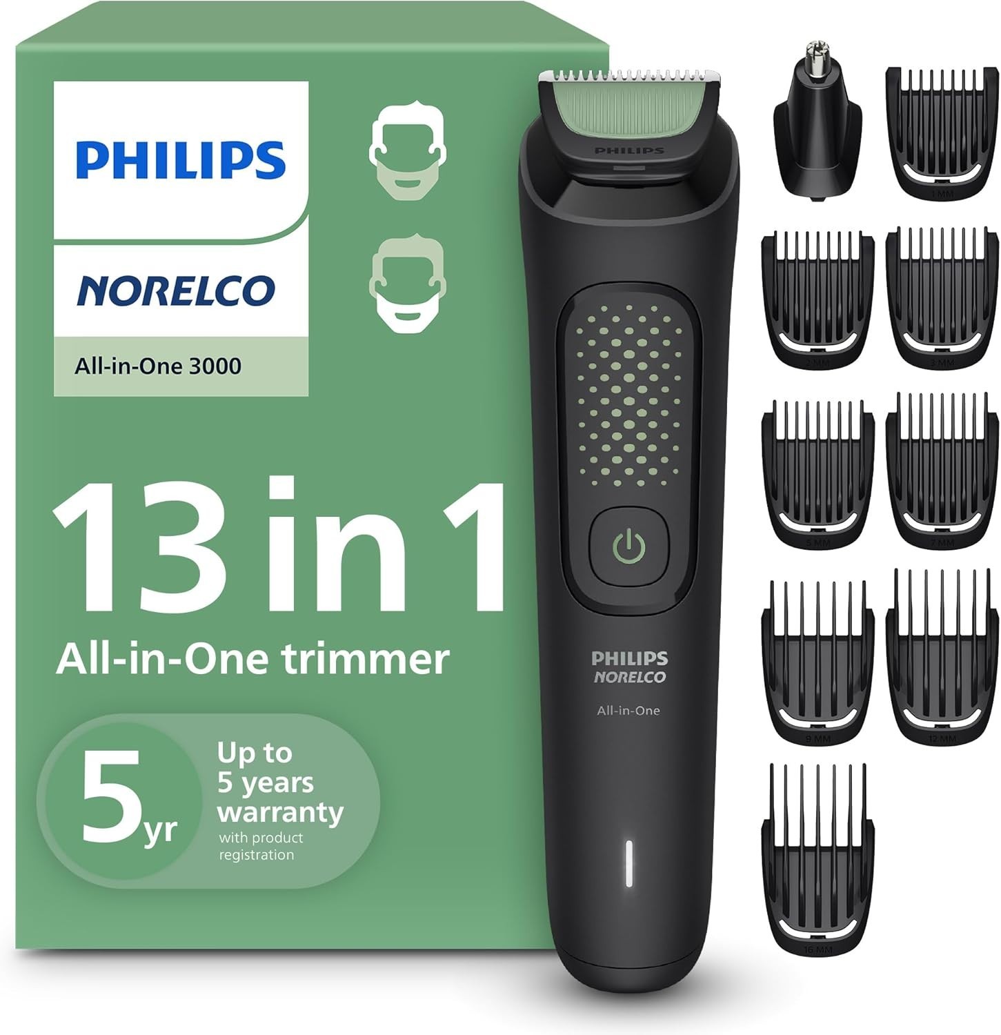 Philips MG3919/50 Multigroom 3000 Series All-in-One Trimmer and Clipper 13-Piece