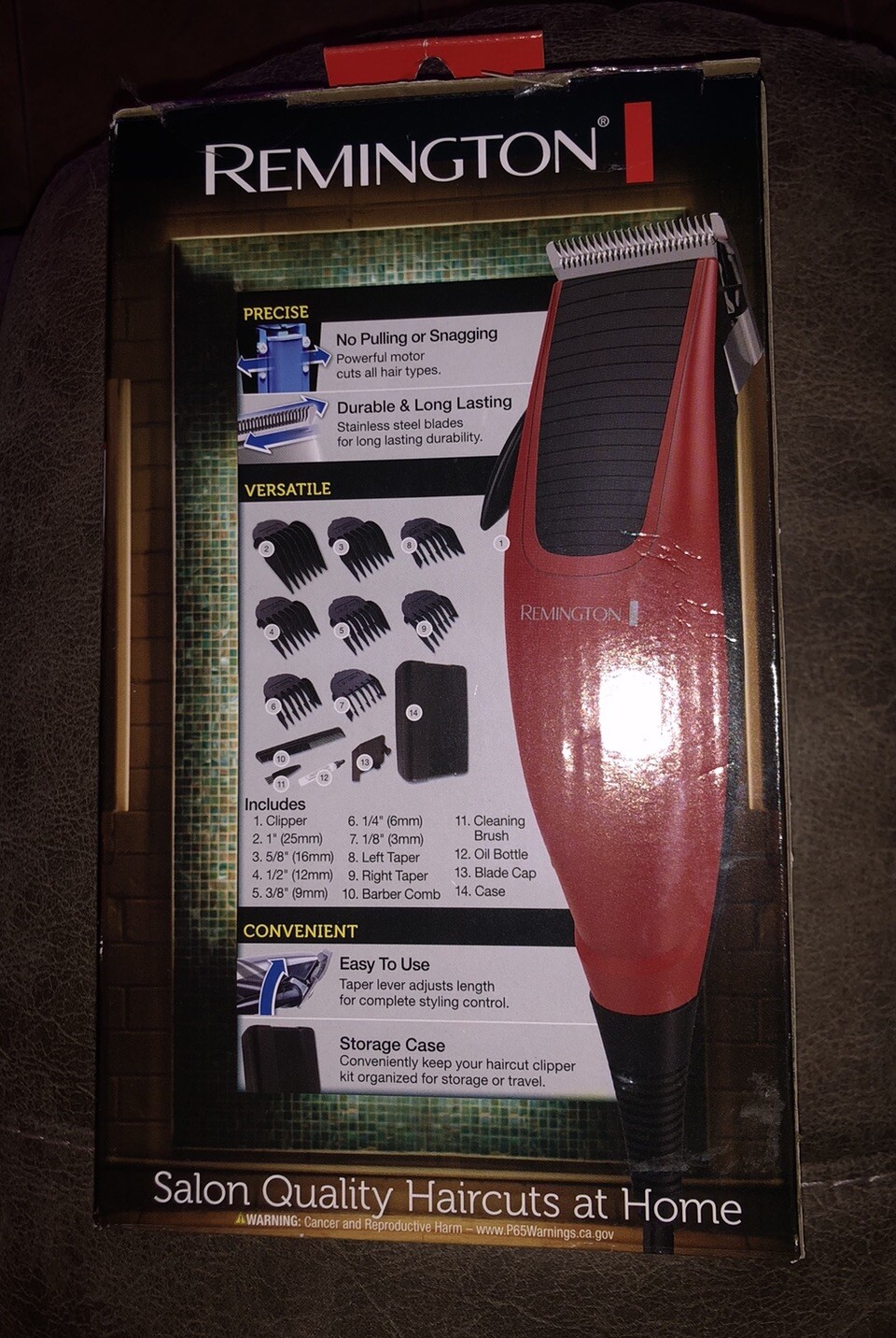 Remington HC1095 14 Piece Home Stylist Shaver Haircut Kit New in Box Red Set