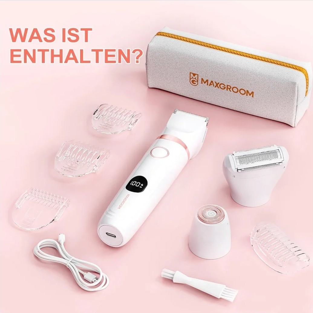 Maxgroom 3-in-1 Women’s Haircutting Kit USB-C USB Charging Waterproof 3 Heads