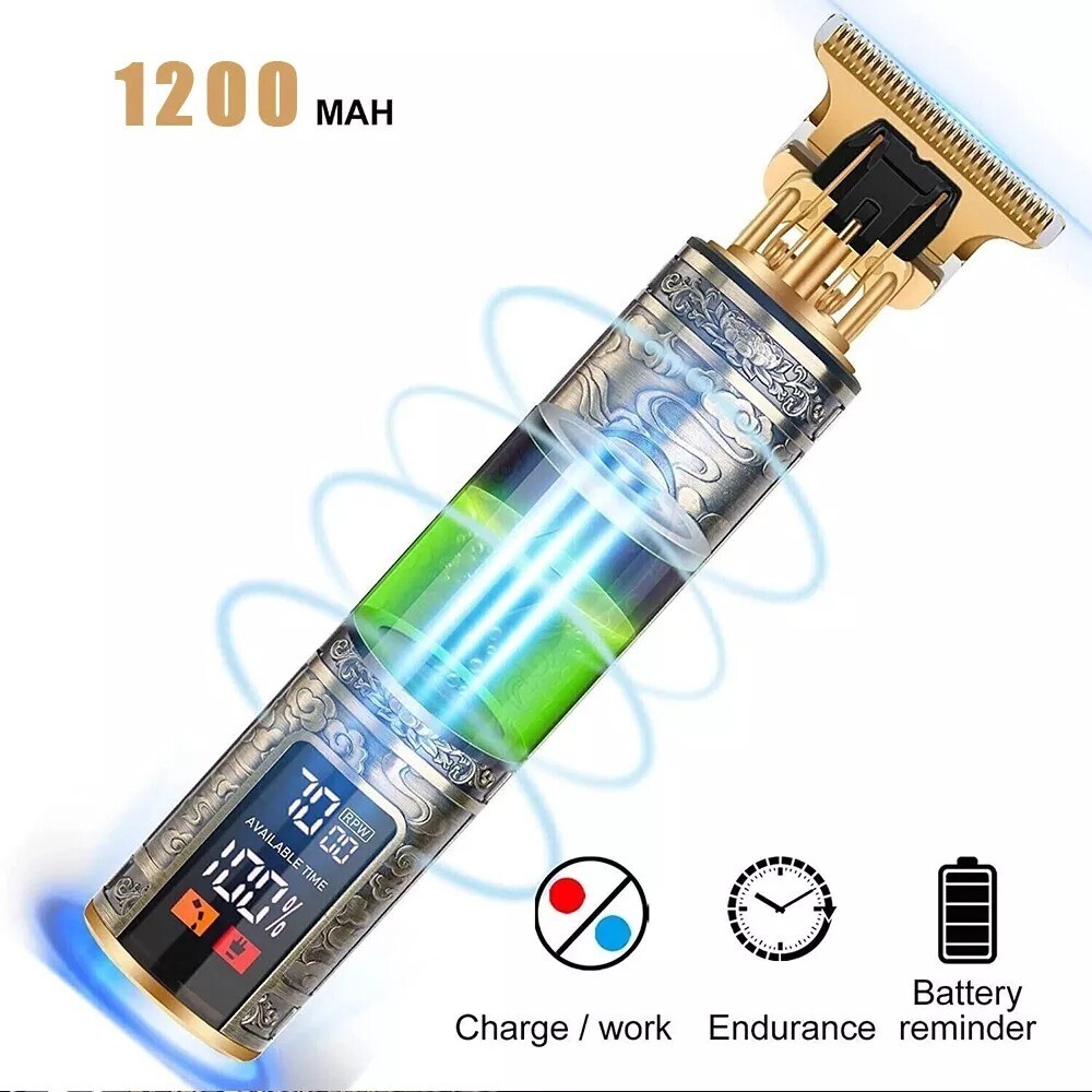 Men Portable Electric Hair Trimmer Cordless Clippers Beard Shaver Cutting LED