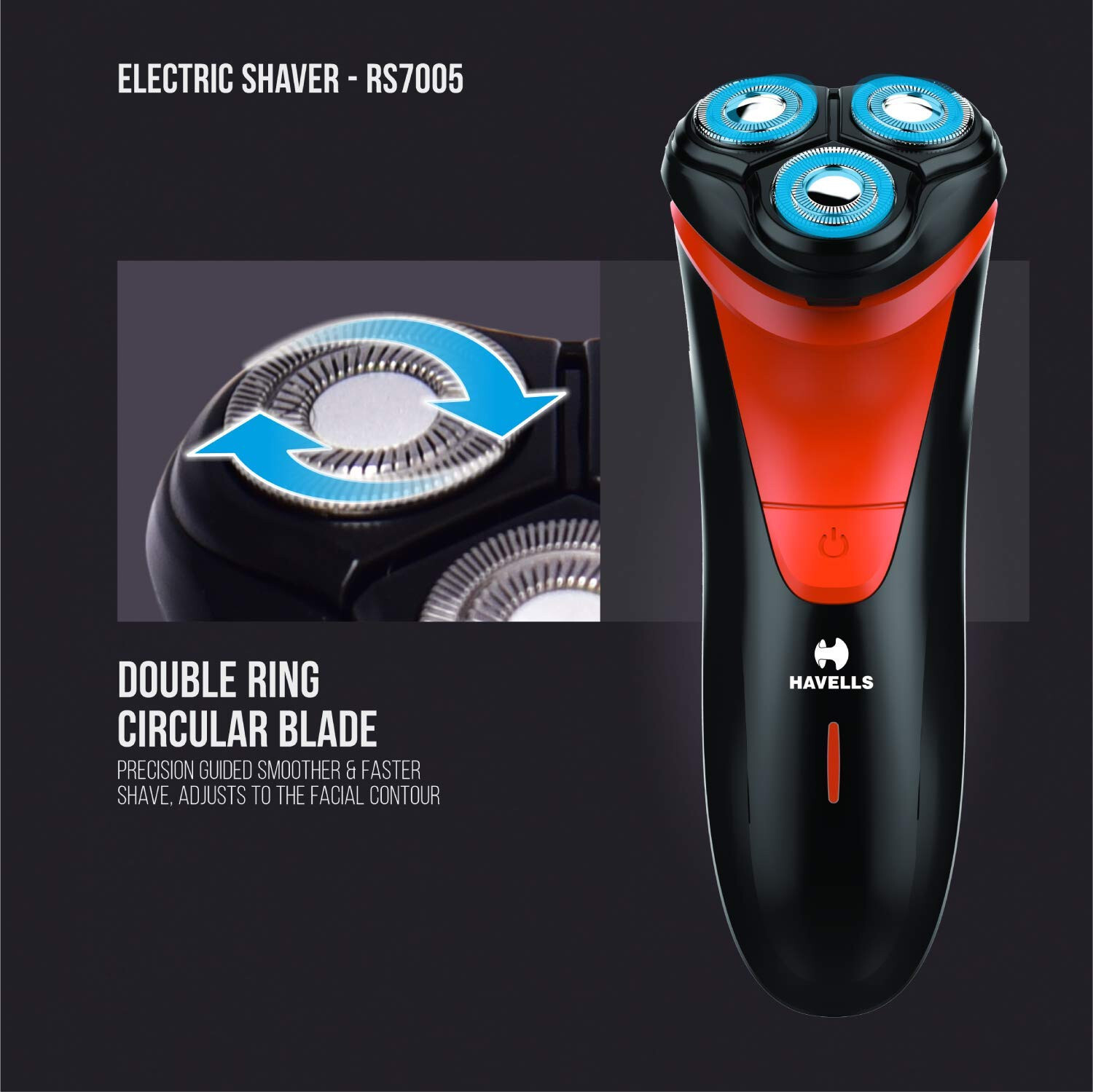 Havells RS7005-3 Pop-up Trimmerr -Black & Red,Rotary,