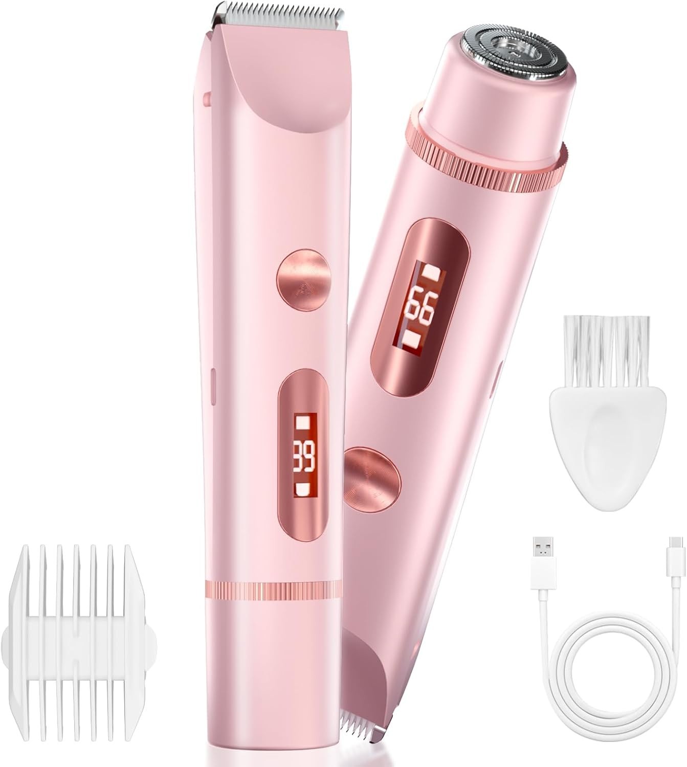 Dual-head electric body hair trimmer,suitable for sensitive areas,IPX7waterproof