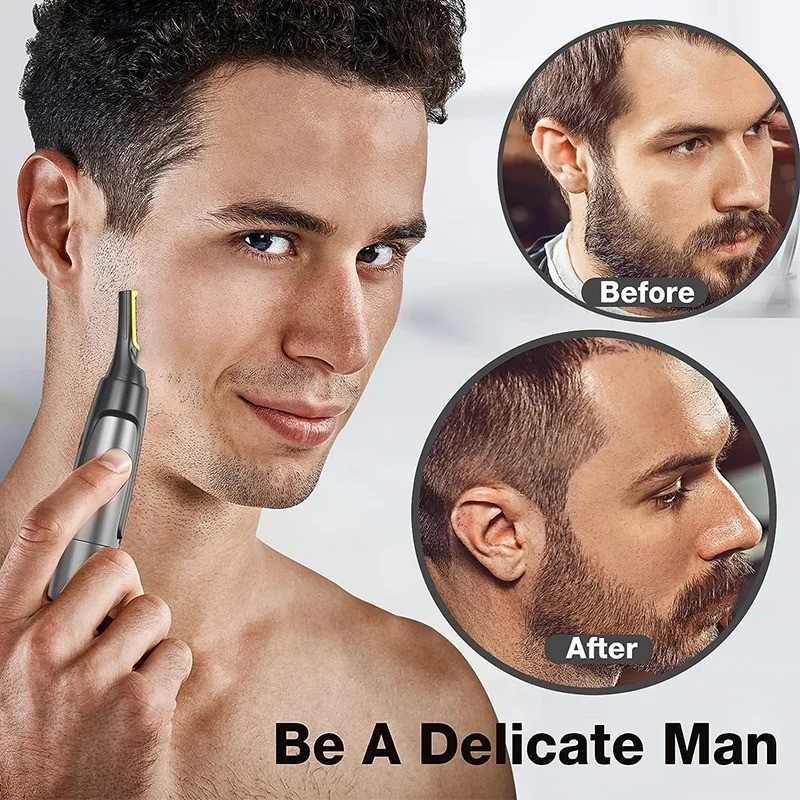 Hot Men Nose Ear Face Neck Eyebrow Hair Mustache Beard Trimmer Shaver Clipper