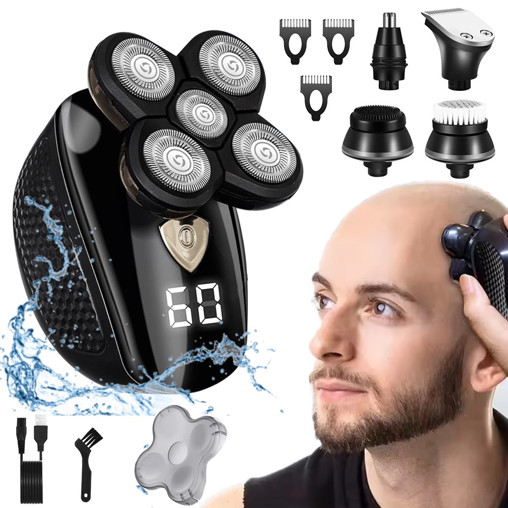 5D Electrica Maquina De Afeitar Para cabezas calvas Afeitadora Rasuradora Barba