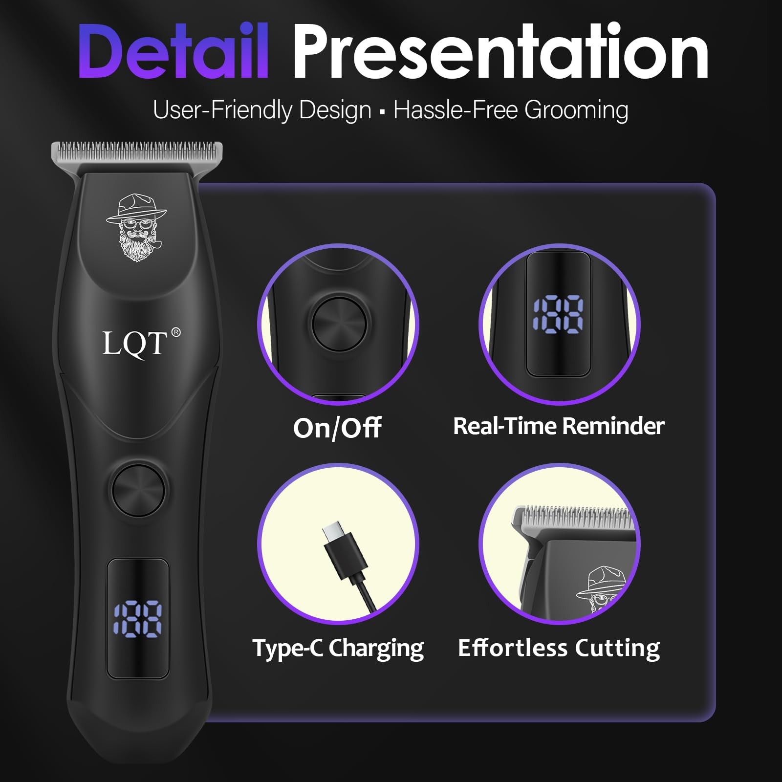 LQT Professional Hair Clippers for Men – Cordless & Corded Dual Mode, 2-Speed…