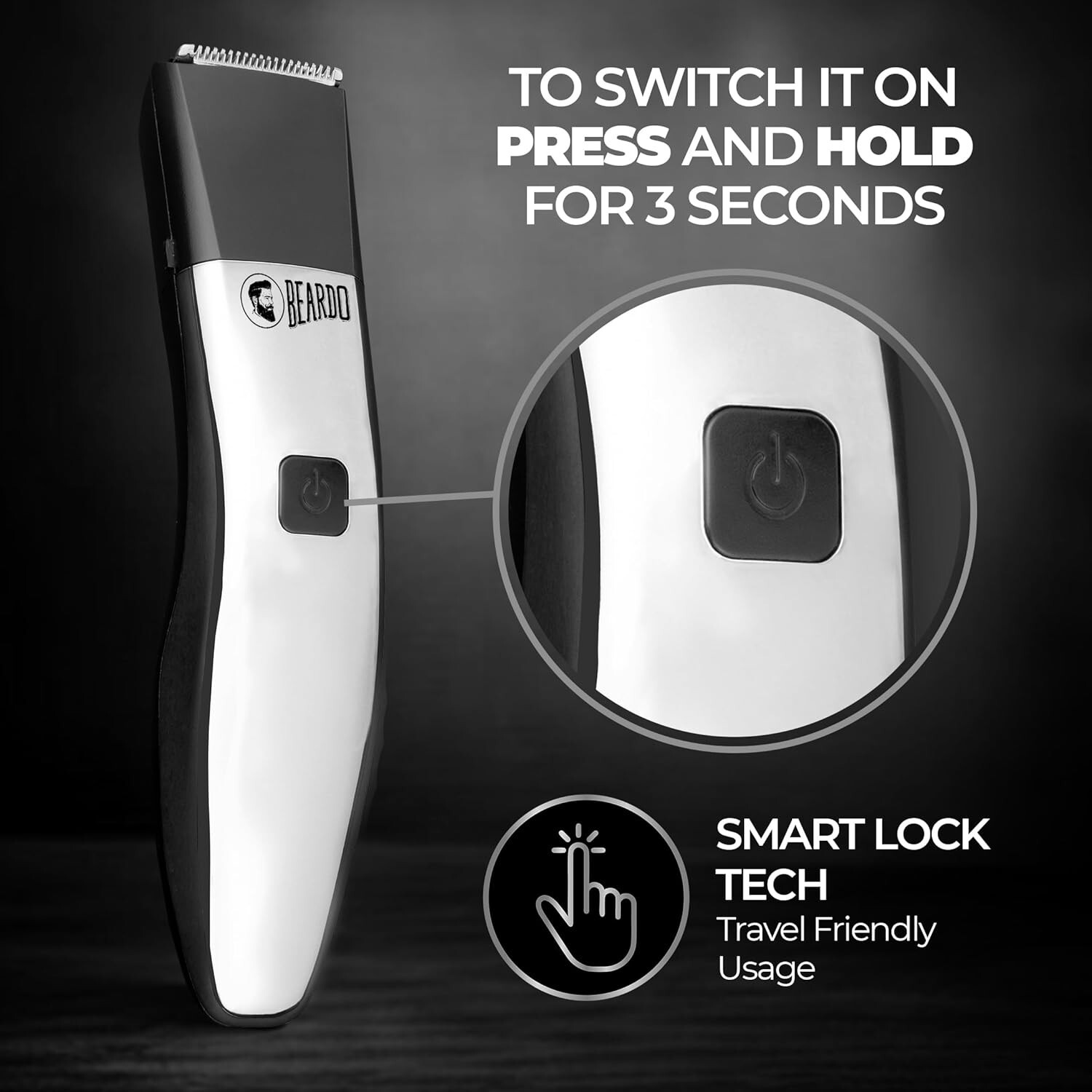 Beardo Trimmer for Mens, Hair Trimmer, Stainless Steel,‎ Waterproof,‎‎Chrome,