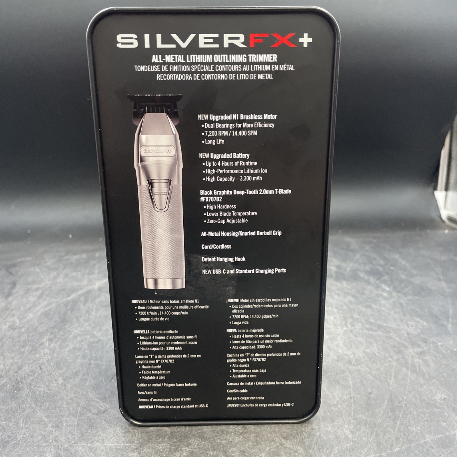 BaBylissPRO SilverFX+ All-Metal Lithium Outlining Trimmer (51135)