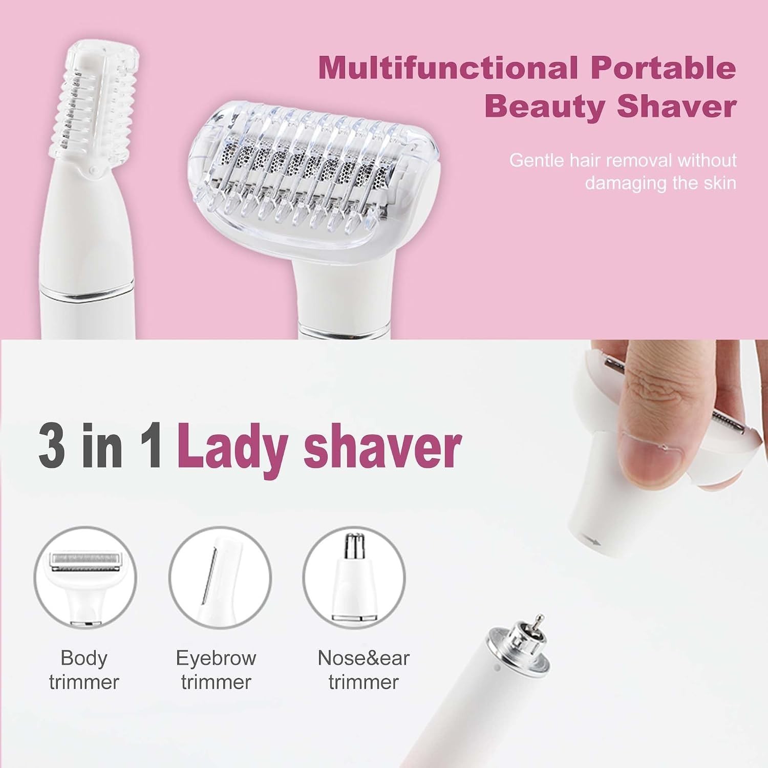 VGR 3-in-1 Women’s Electric Razor Bikini Trimmer Rechargeable Waterproof Shaver
