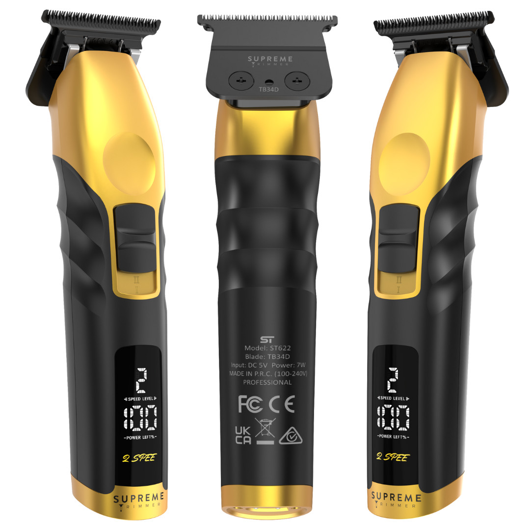 Supreme Trimmer 2Spee Hair Trimmer, 3 Hour Use, Detachable T-Blade | ST622 Gold