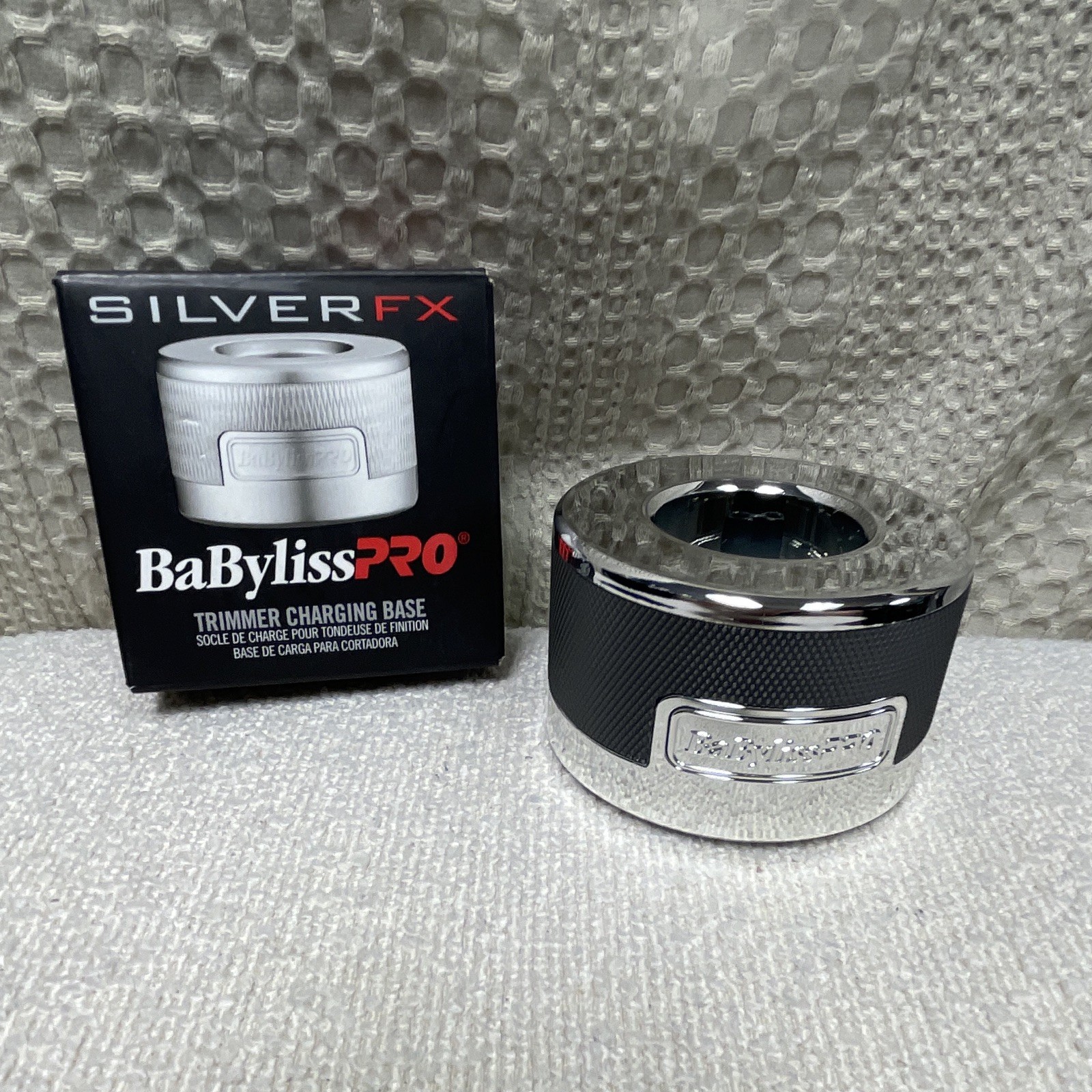 BaBylissPRO SilverFX Trimmer Charging Base/Stand, Silver (FX787BASE-S)