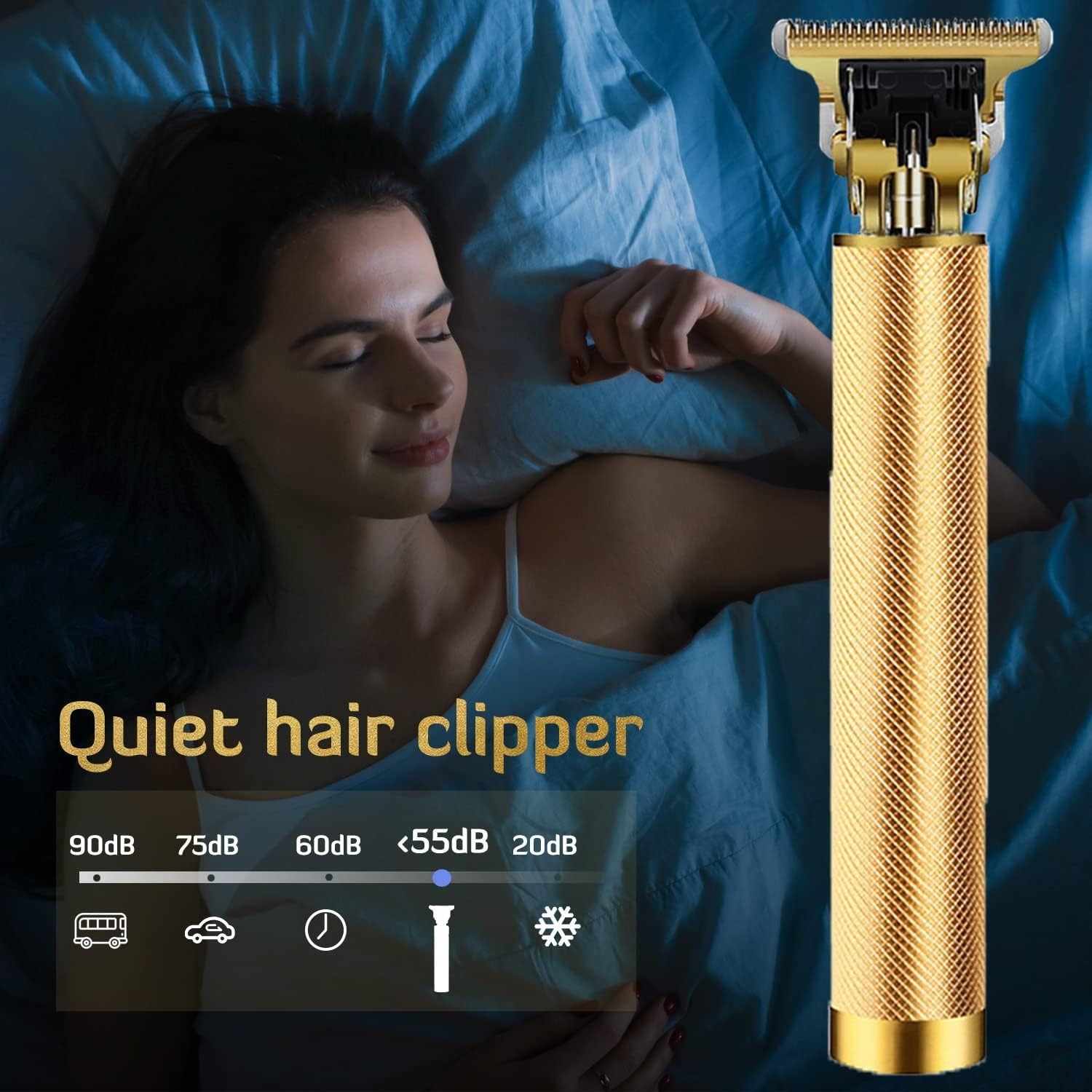 Cordless Professional Hair Cutting Kit with Ear Spoon Tools – Gold Finish