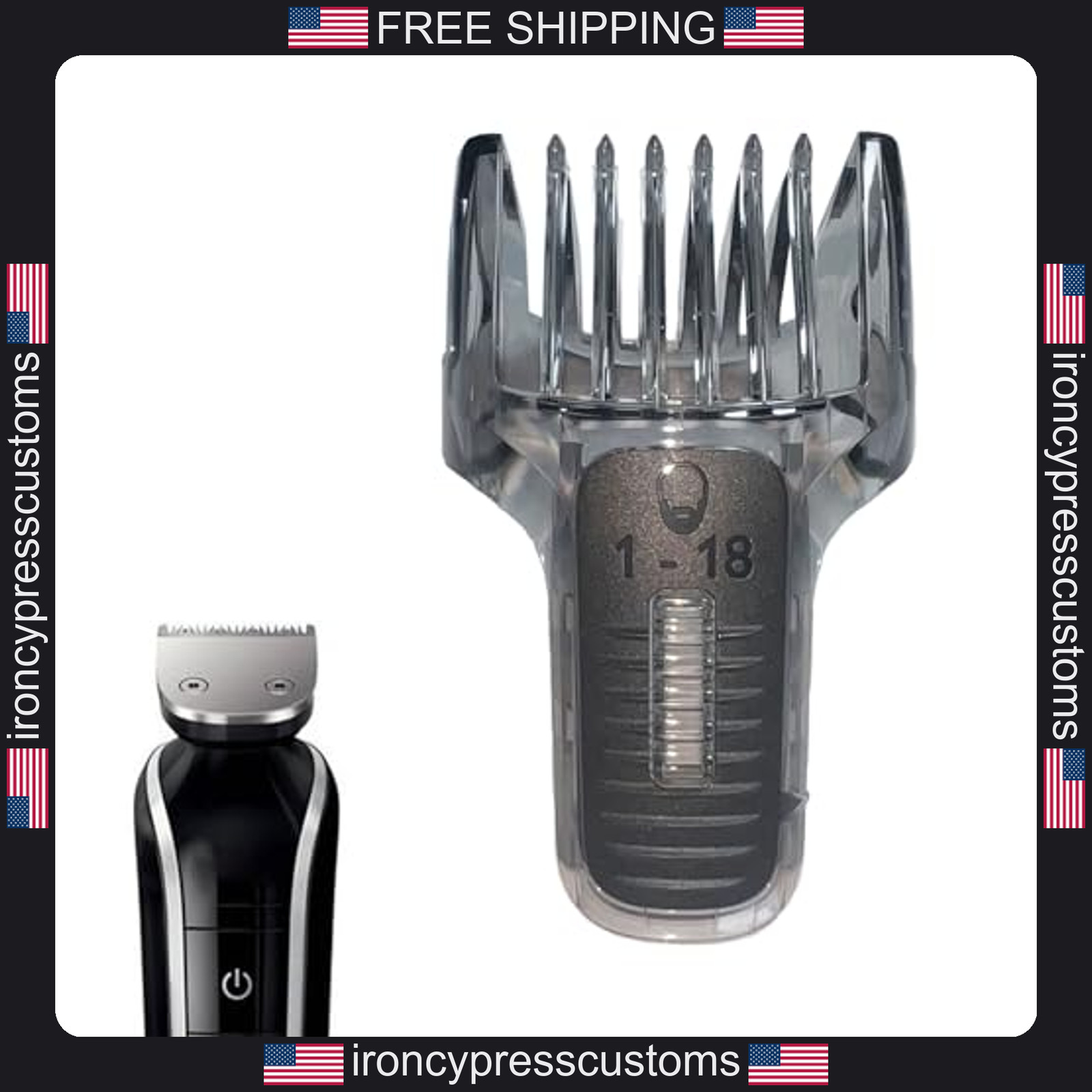 Replacement 1-18mm Beard Trimmer Comb for Philips QG Series