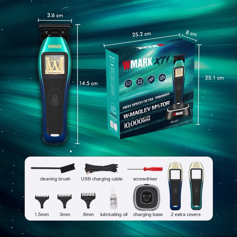 2025 WMARK NG-XT1 Polar Trimmer 10000RPM Cordless Beard Hair Clipper