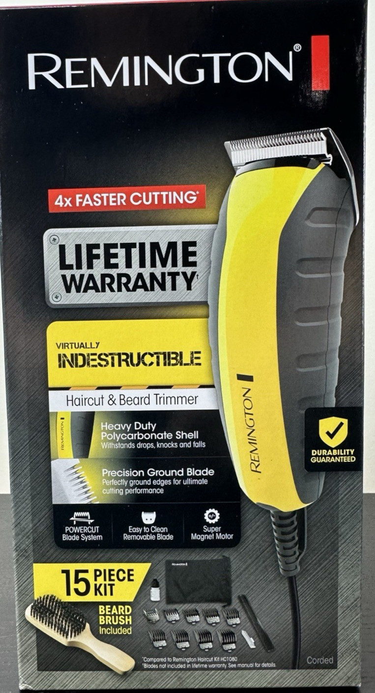 Remington Virtually Indestructible Haircut And Beard Trimmer 15 Piece Kit HC5855
