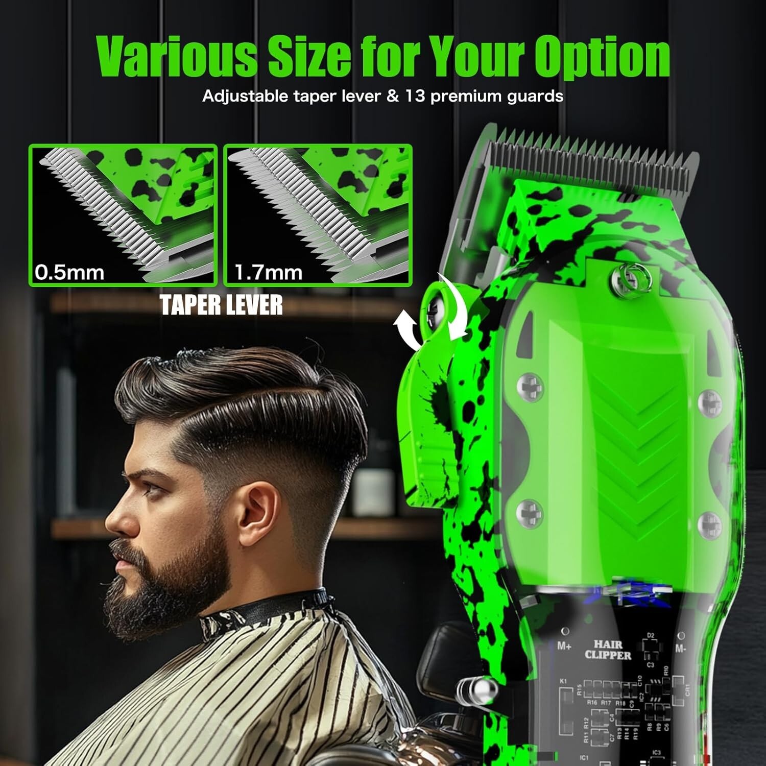 Professional Hair Clippers for Men, Cordless Barber Clippers for Hair Cutting…