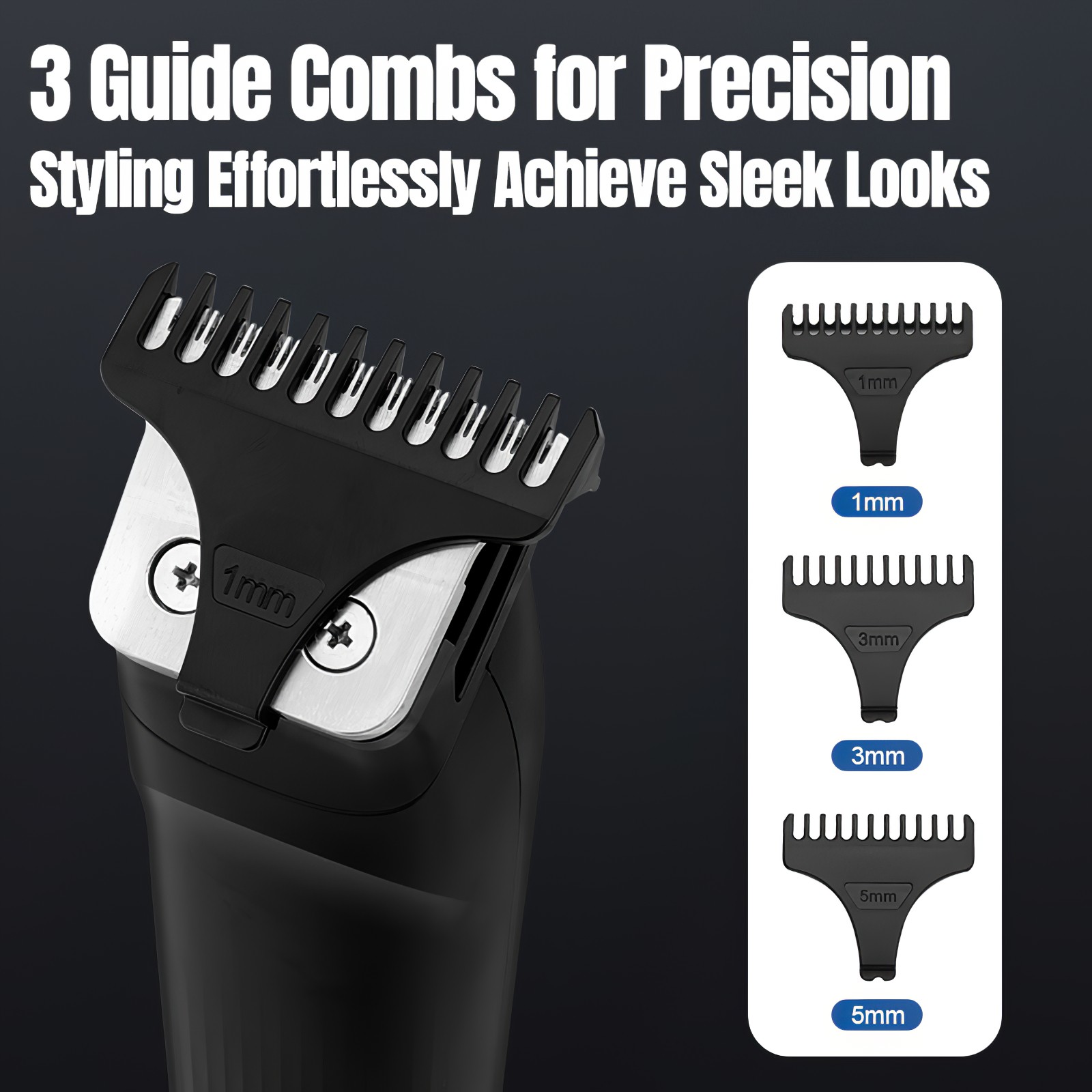 3‑In‑1 Mens Grooming Kit Beard Nose Ear Hair Trimmer Black