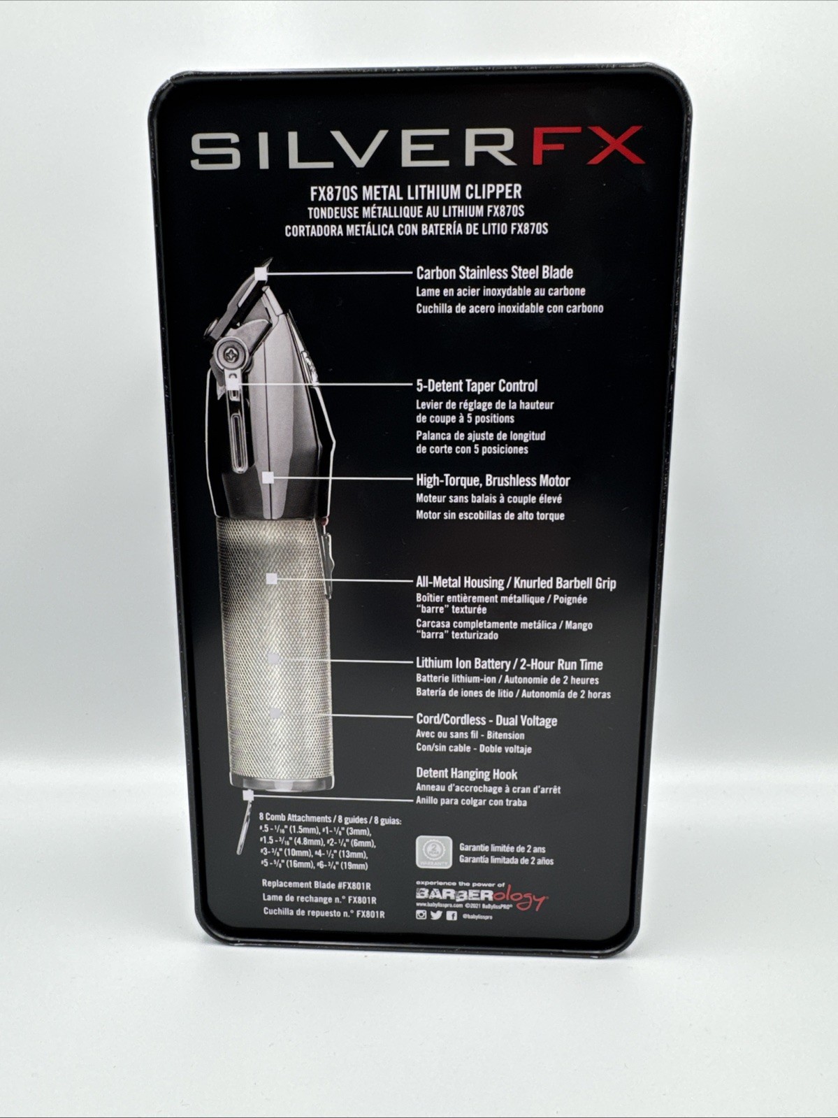 BabylissPro SilverFX All Metal Lithium Clipper #FX870S