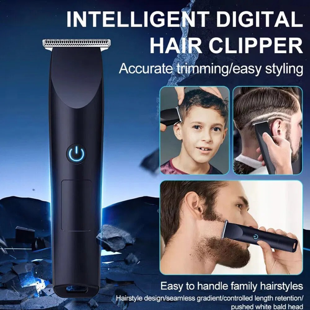 USB Rechargeable Cordless Hair Clipper Trimmer, Men, Black, 1.5-4mm Guards