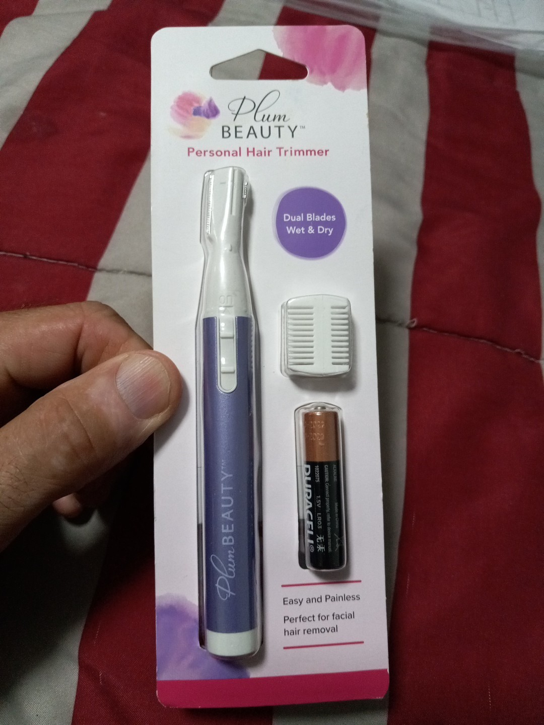 Clio Plum Beauty Personal Hair Trimmer Painless Facial Hair Remover Wet & Dry