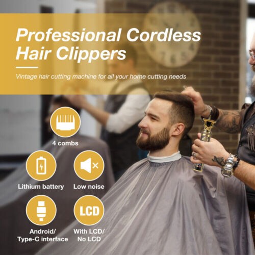 Beard Hair Trimmer for Men Professional Cordless Zero Gapped Edgers Clippers