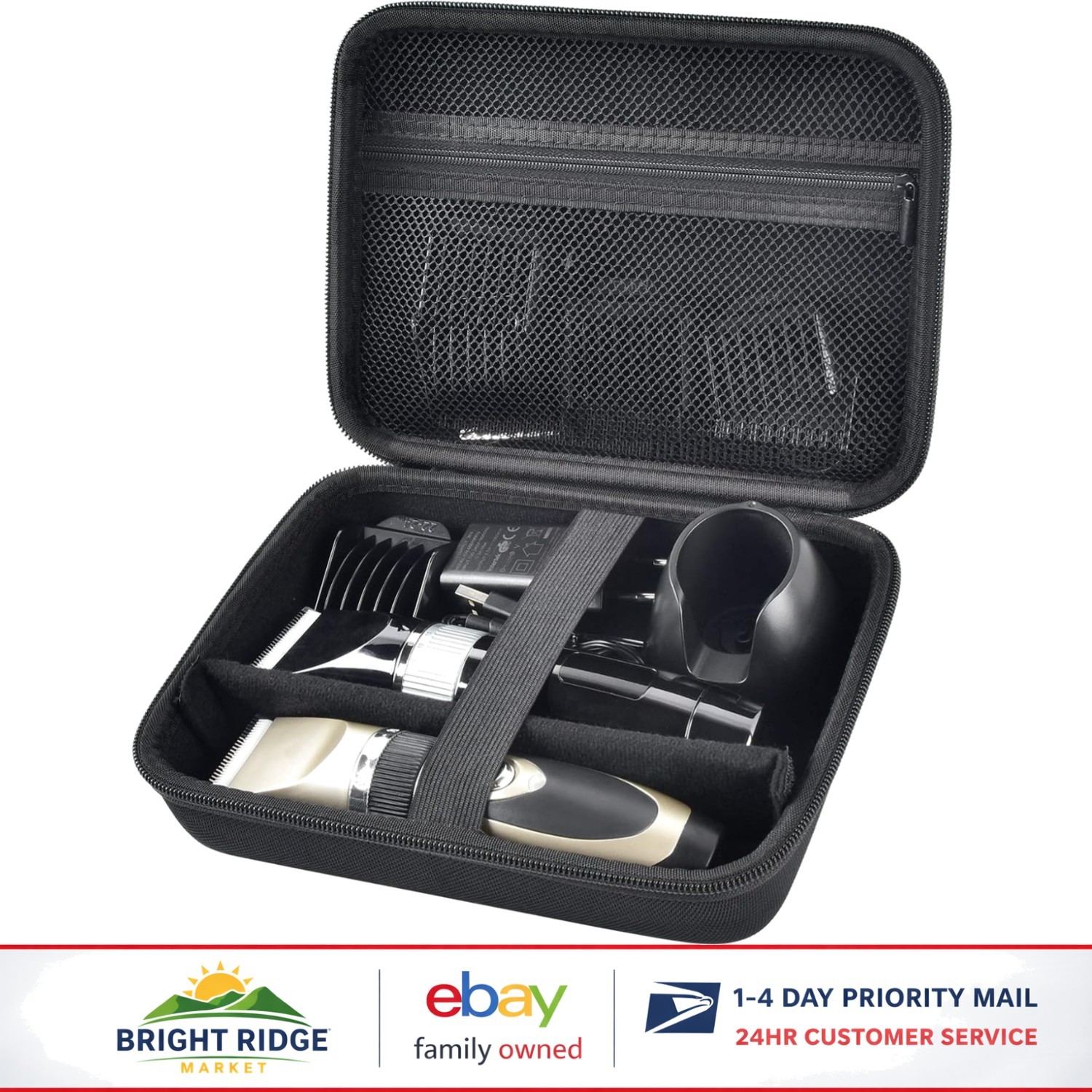Large Storage Case for Hair Clippers and Beard Trimmers with Shoulder Strap