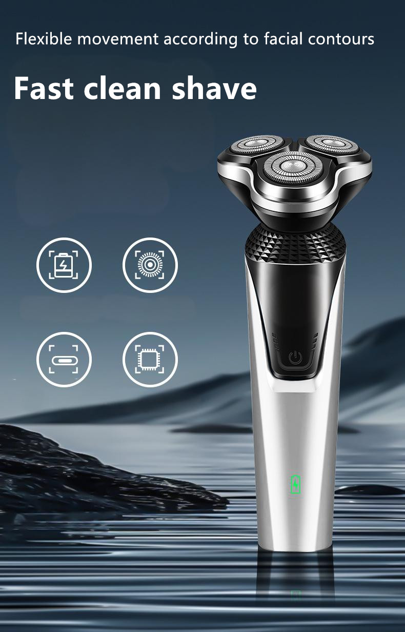 Electric Shaver Rechargeable Razor Wet Dry Nose Beard Trimmer For Men Waterproof