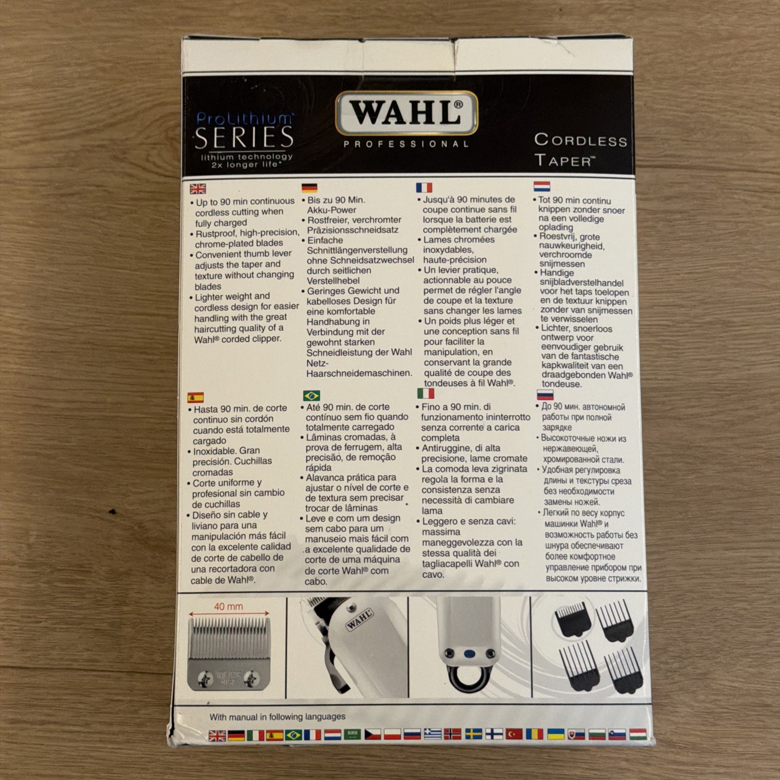WAHL Professional Cordless Designer Clipper with 90+ Minute Run Time 8591 -BLACK