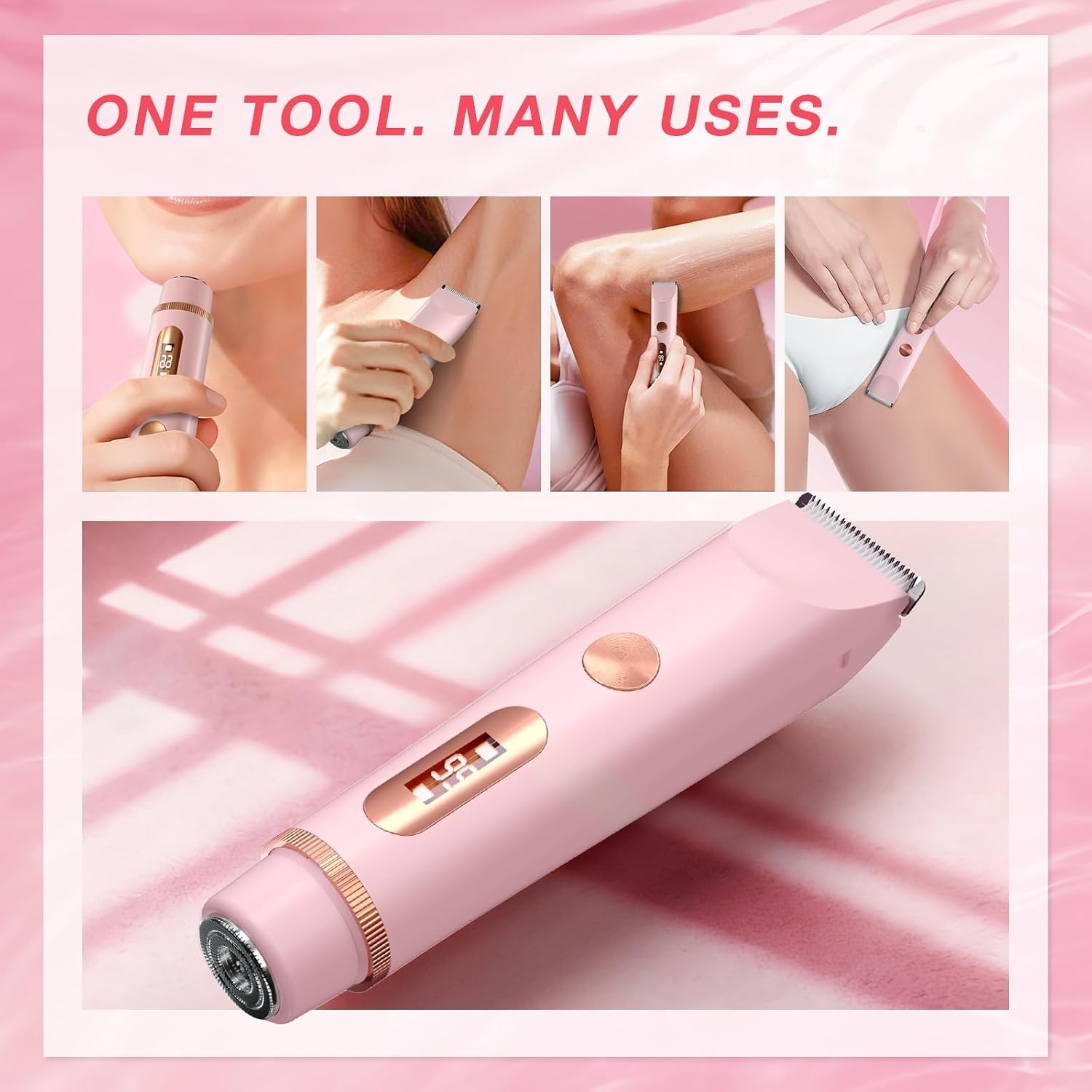 Dual-head electric body hair trimmer,suitable for sensitive areas,IPX7waterproof