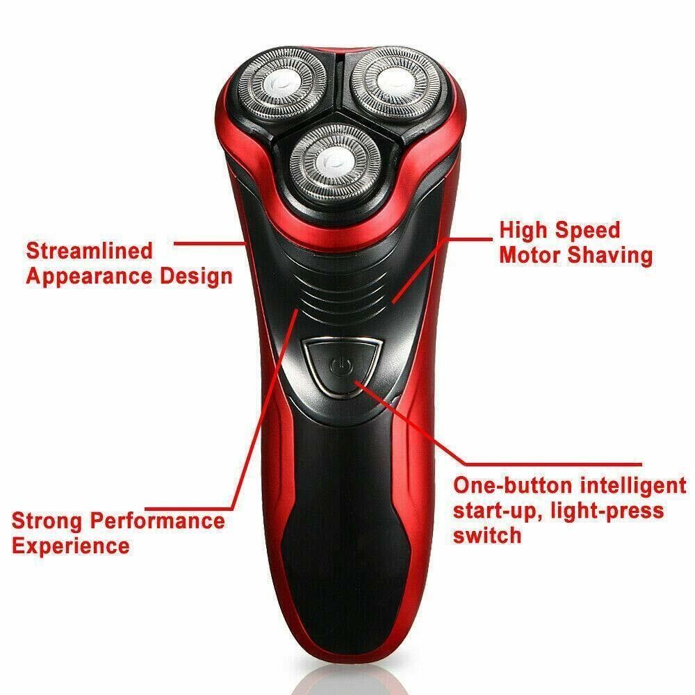 Men’s Razor Rotary Waterproof Electric Shaver Pop-Up Trimmer Wet Dry Cordless US