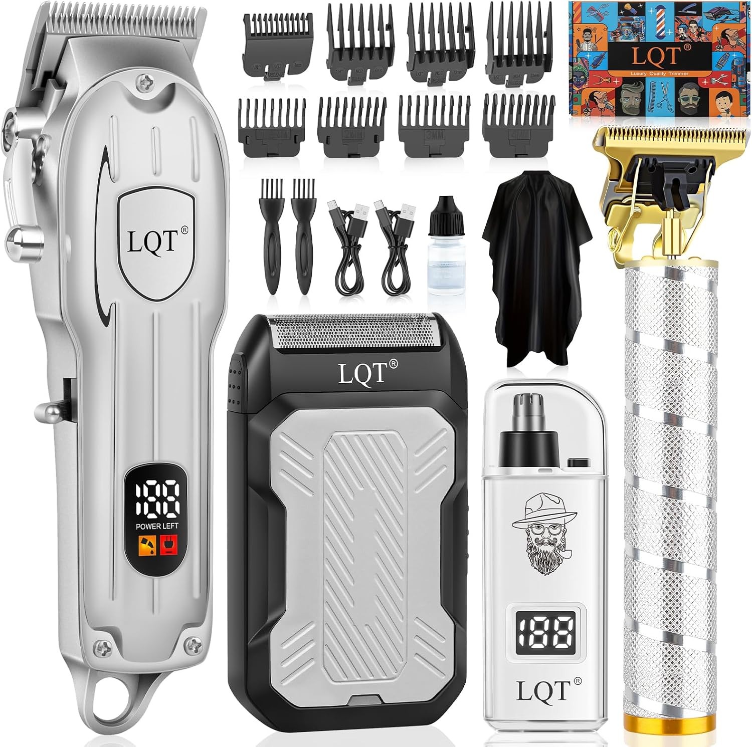 Men’s 4-in-1 Cordless Grooming Kit: Hair Clipper, Trimmer, Shaver