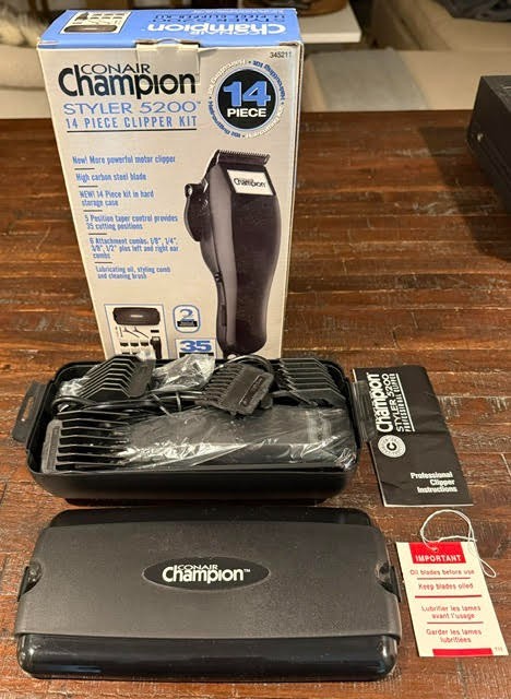 Conair Champion Styler 5200 14 Piece Hair Clipper Kit Model 5GC200S NEW