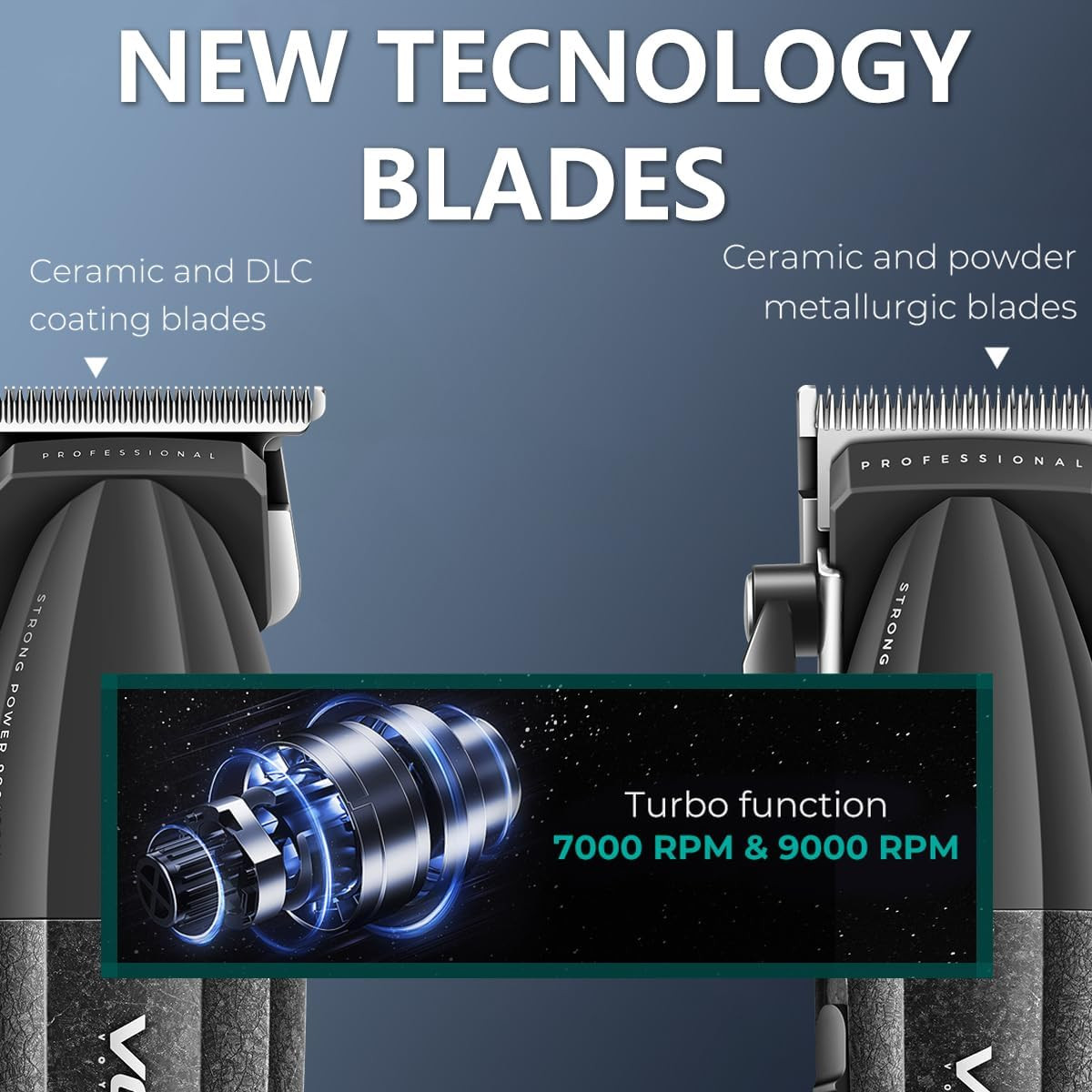 640S3 Professional 3 in 1 Hair Cutting Kit, 9000RPM Hair Clippers for Men Profes