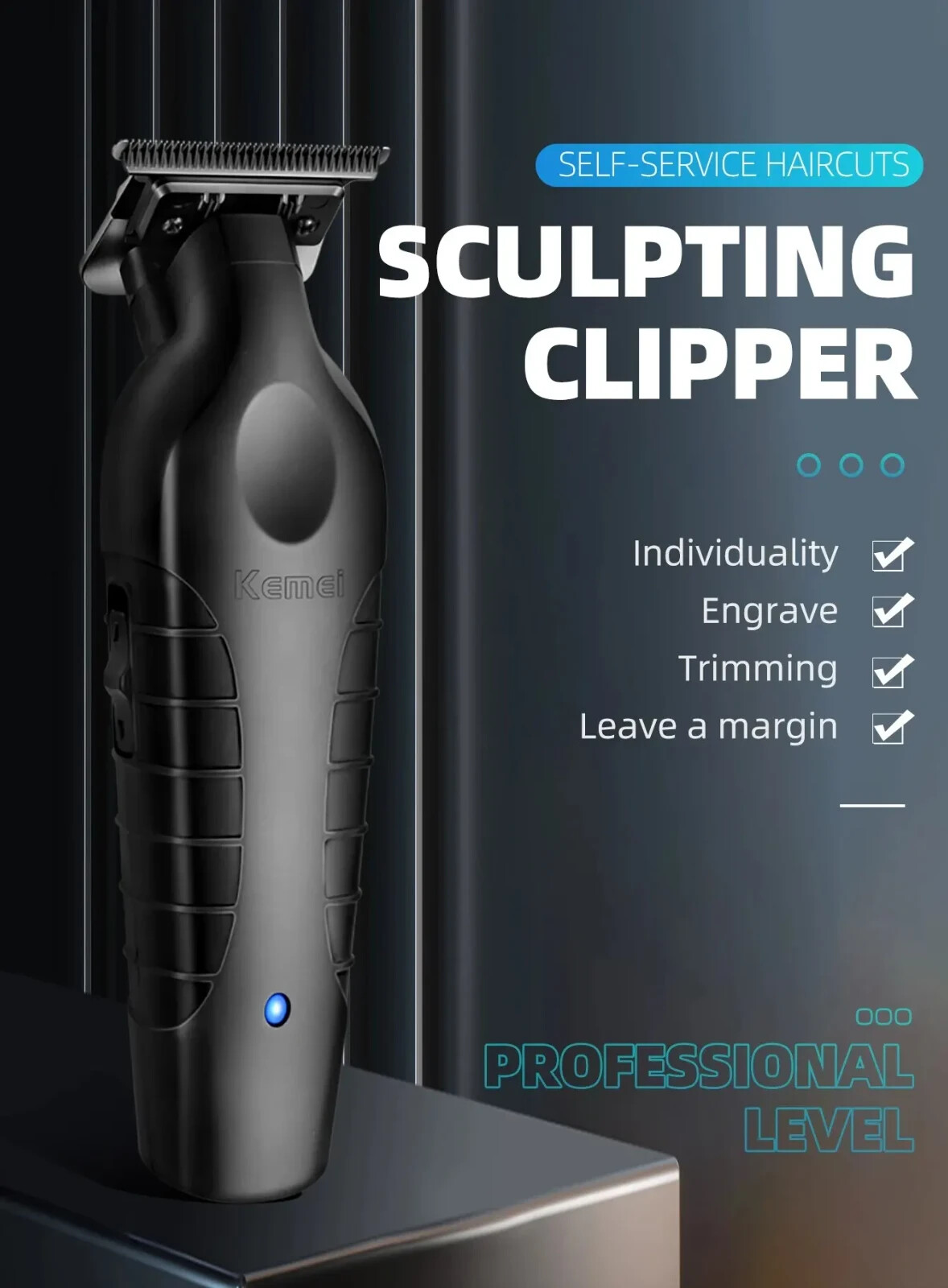 Kemei 2299 Hair Clippers Cordless Trimmer Beard Cutting Barber 0 Gapped Carving
