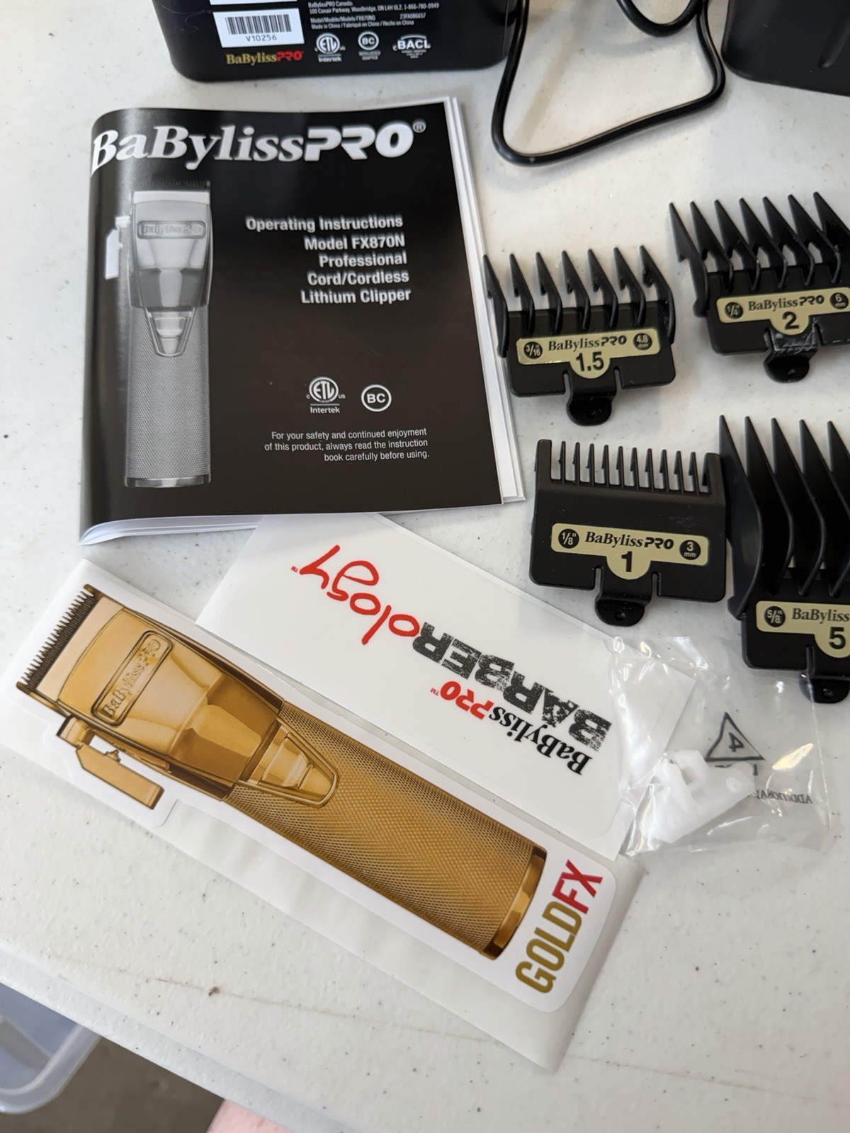 BabylissPro FX870G Cordless Lithium-Ion Adjustable Clipper – Gold – Works GREAT