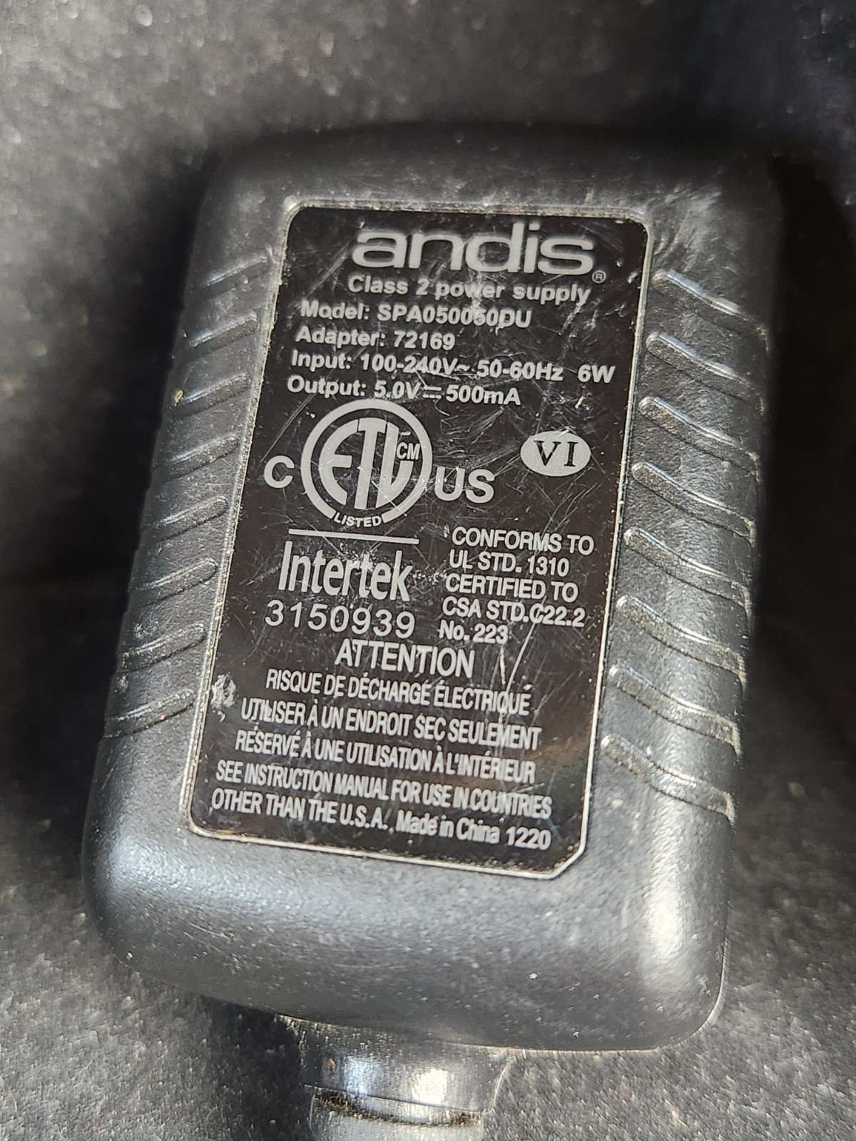 Andis Clipper Trimmer Charging Stand Base Dock Bracket Black Replacement Q2