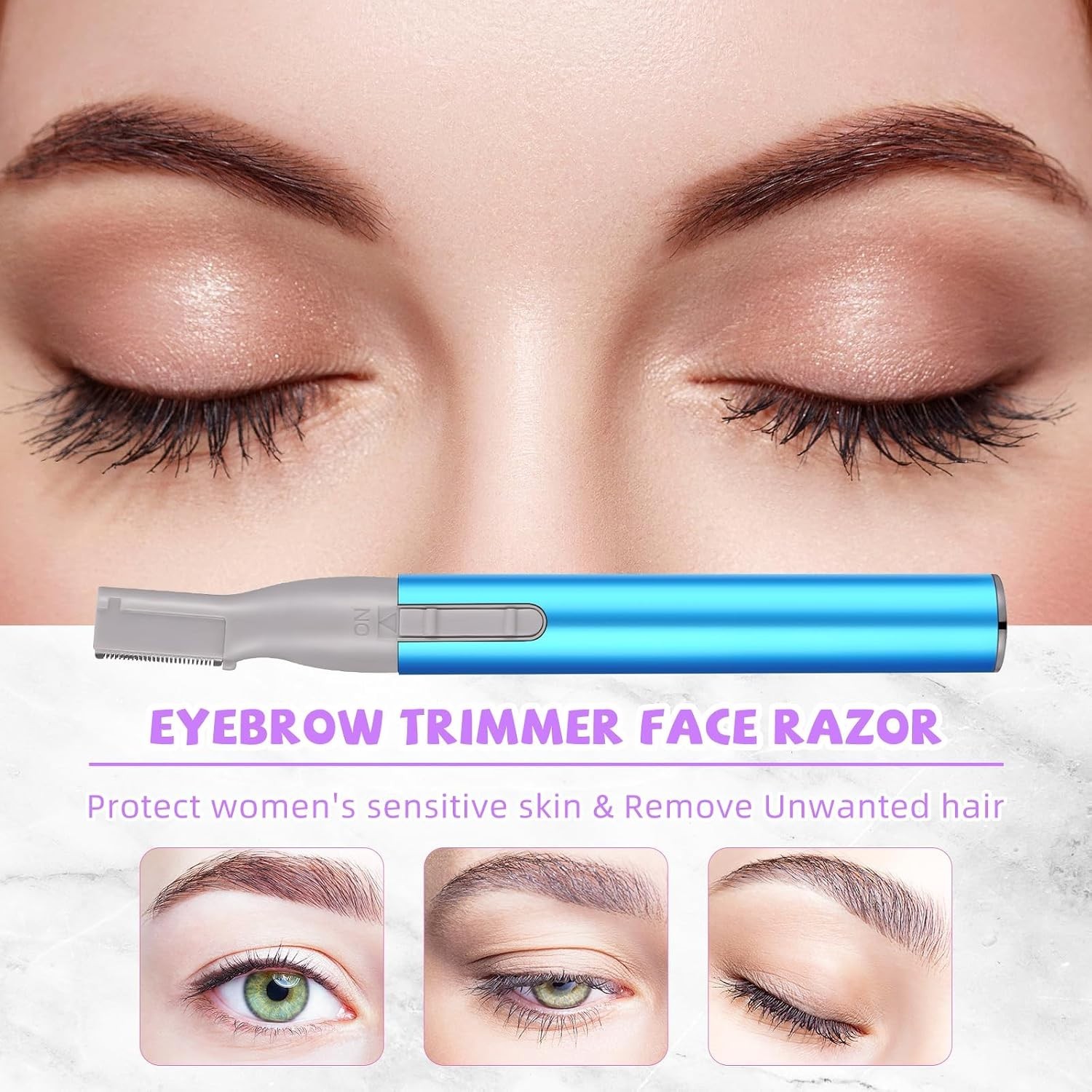 Luxury Electric Eyebrow Trimmer – 2 Pcs Battery Powered for Flawless Touch-Ups
