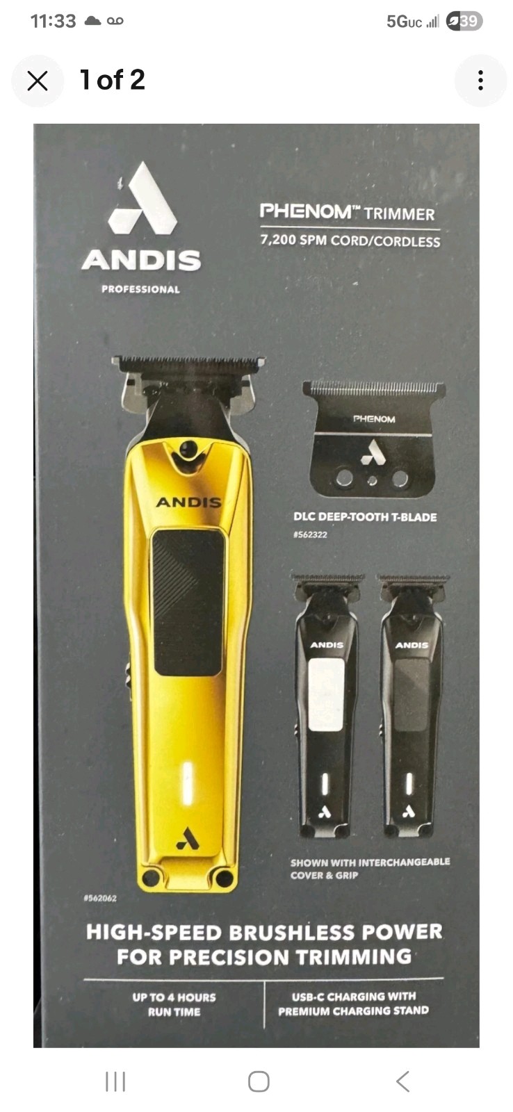 💈Andis 562310 Phenom Lithium-ion Electric Beard & Hair Trimmer Charging Stand