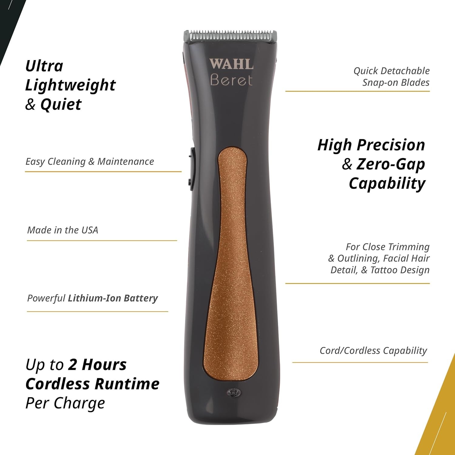 Wahl Professional Beret Trimmer Corded and Cordless Operation Lithium Ion Ultra