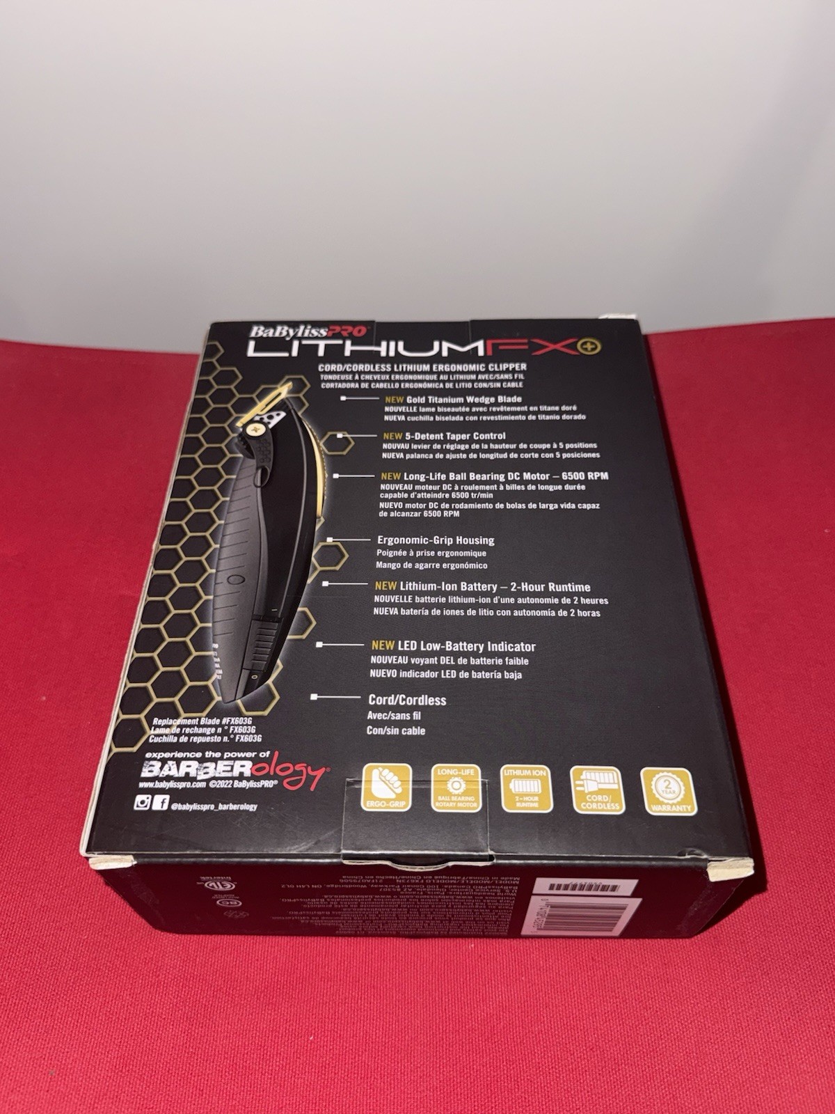 BaBylissPRO LITHIUMFX Cord/Cordless Lithium Ergonomic Clipper