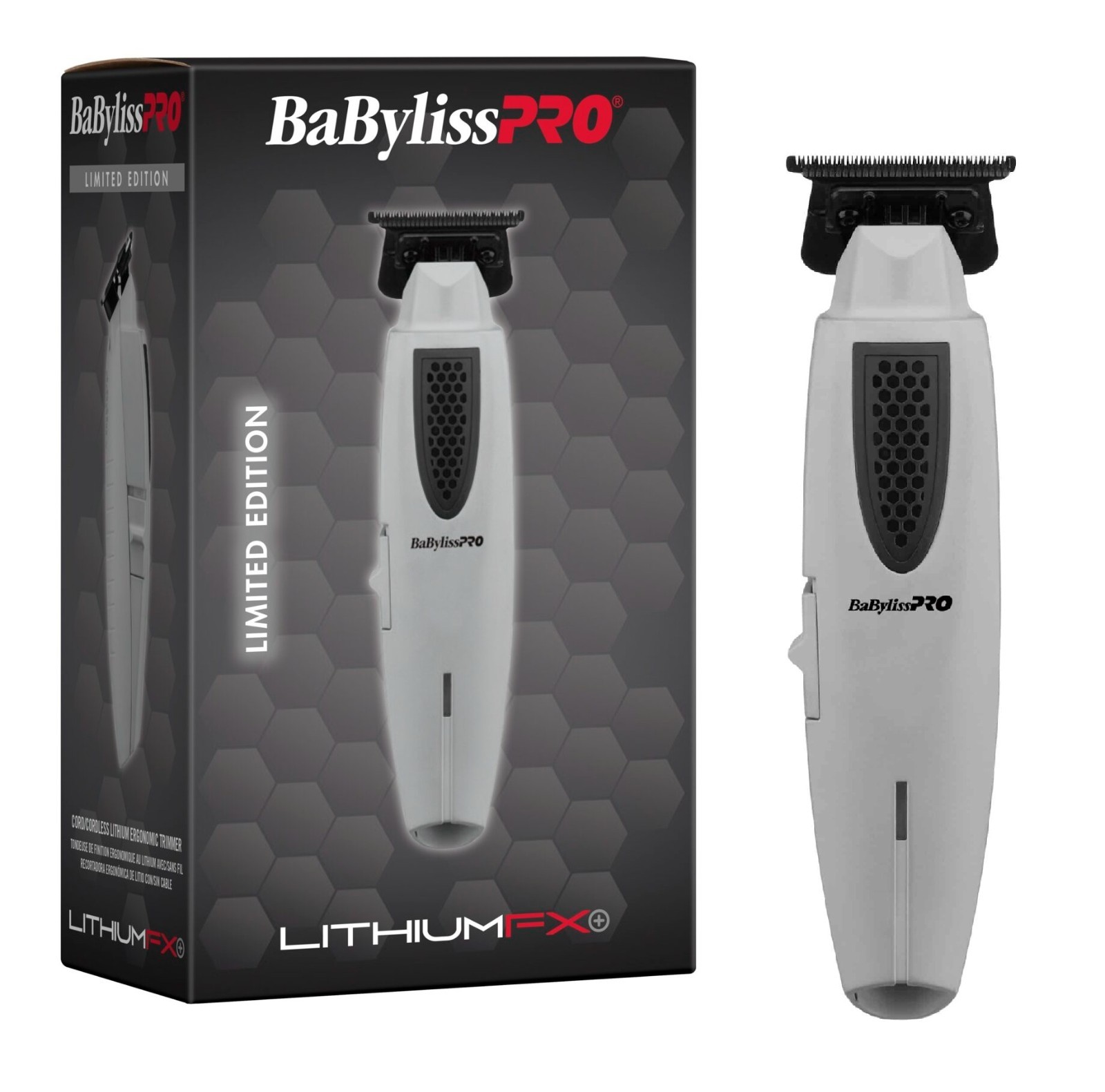 BaByliss PRO LithiumFX+ Cord/Cordless Ergonomic Clipper & Trimmer Combo Set Gray
